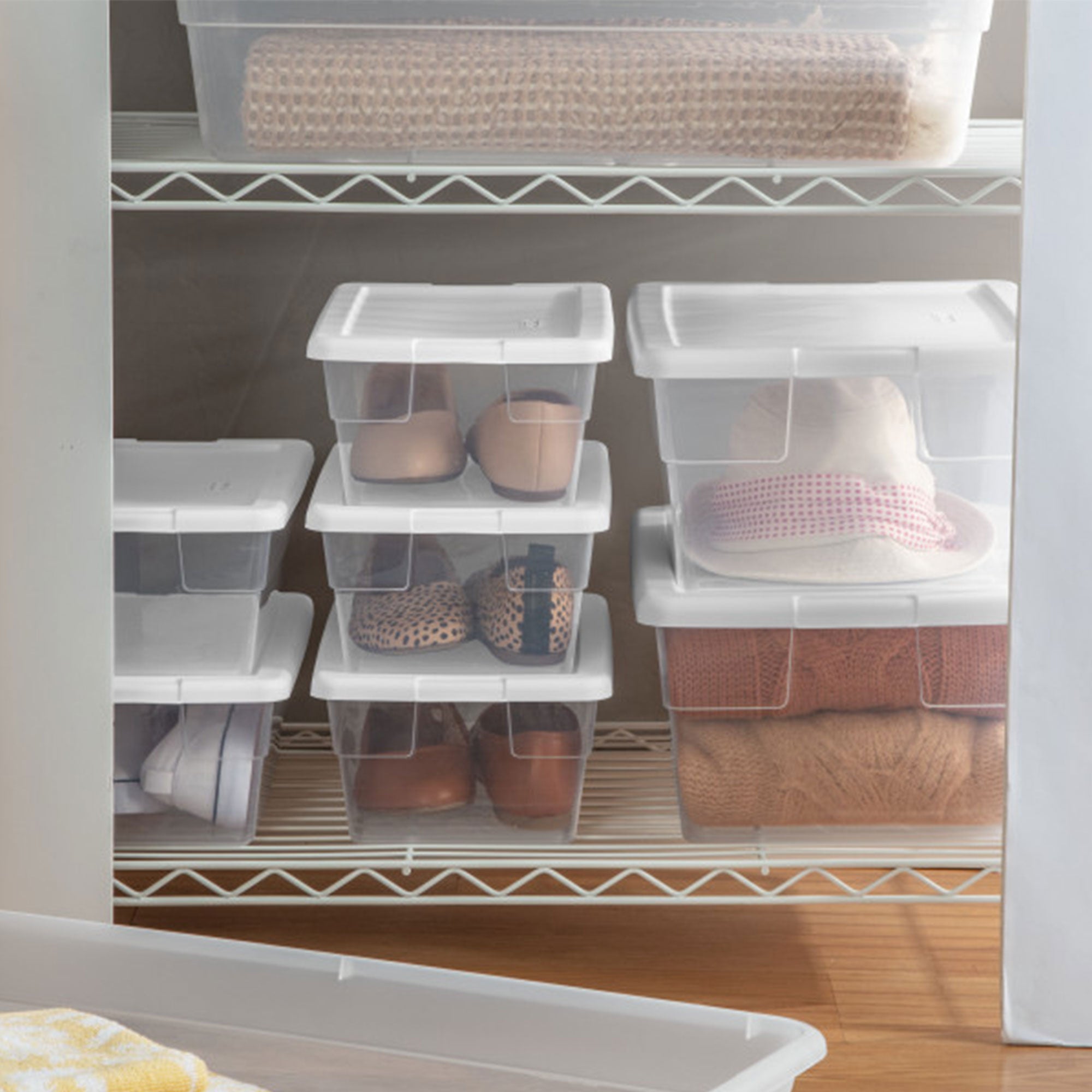 Sterilite 16 Quart Stacking Storage Box Container Tub with Lid, Clear (12 Pack) - Smart-nests