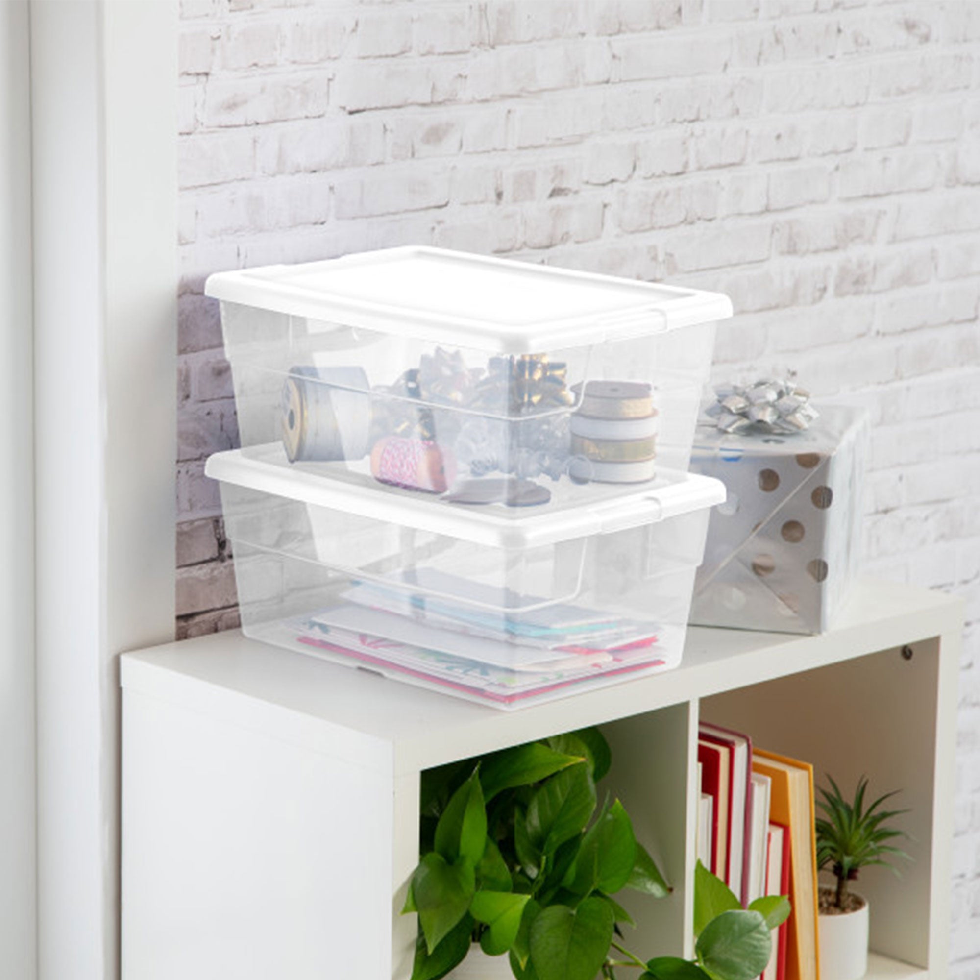 Sterilite 16 Quart Stacking Storage Box Container Tub with Lid, Clear (12 Pack) - Smart-nests