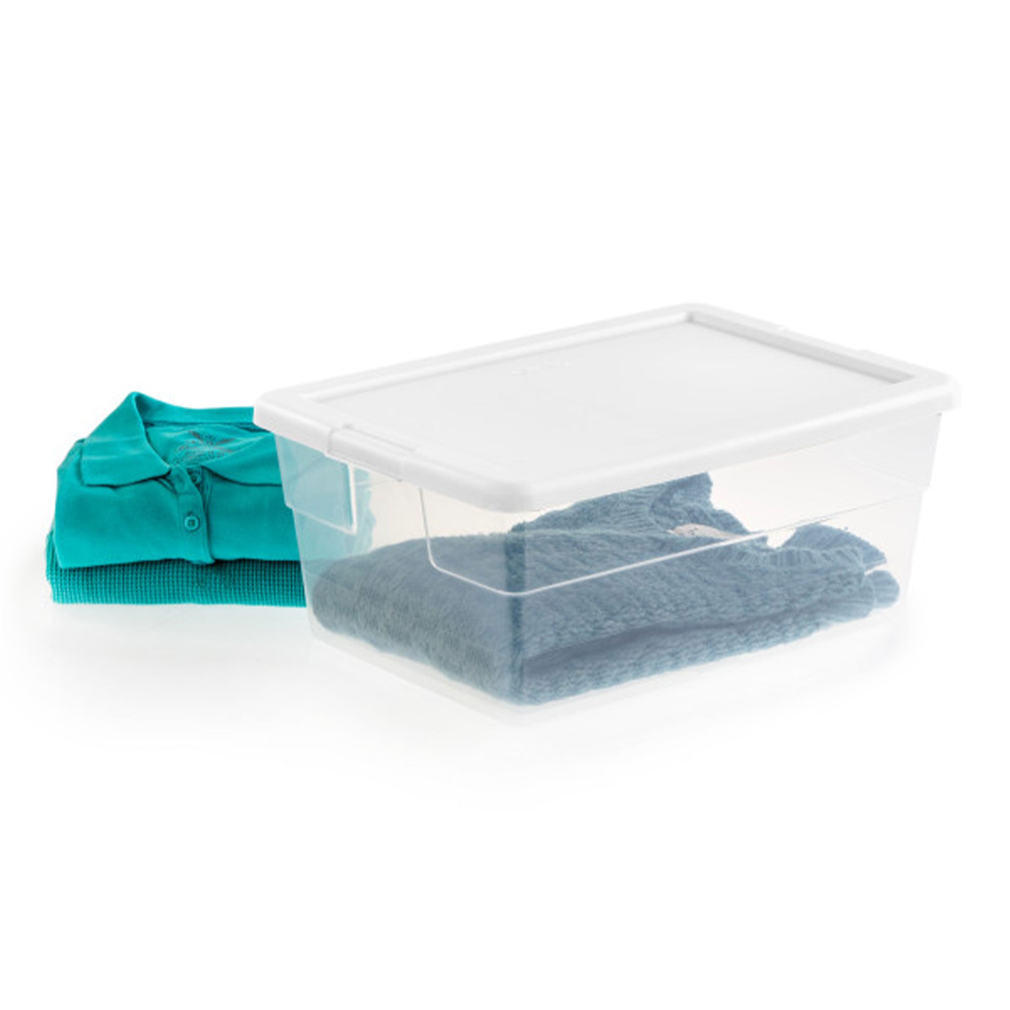 Sterilite 16 Quart Stacking Storage Box Container Tub with Lid, Clear (12 Pack) - Smart-nests