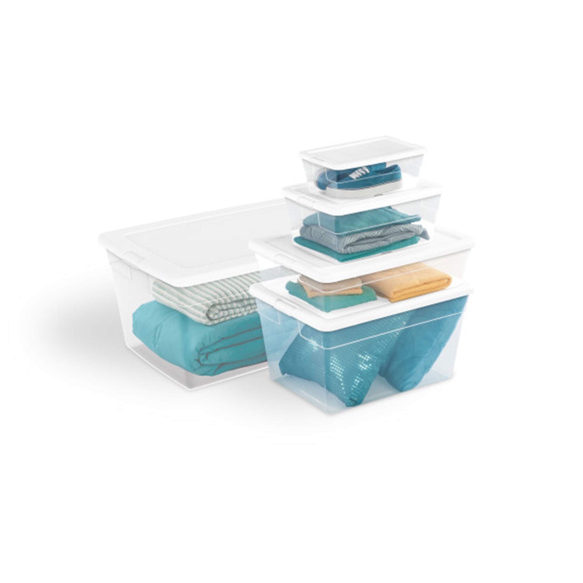 Sterilite 16 Quart Stacking Storage Box Container Tub with Lid, Clear (12 Pack) - Smart-nests