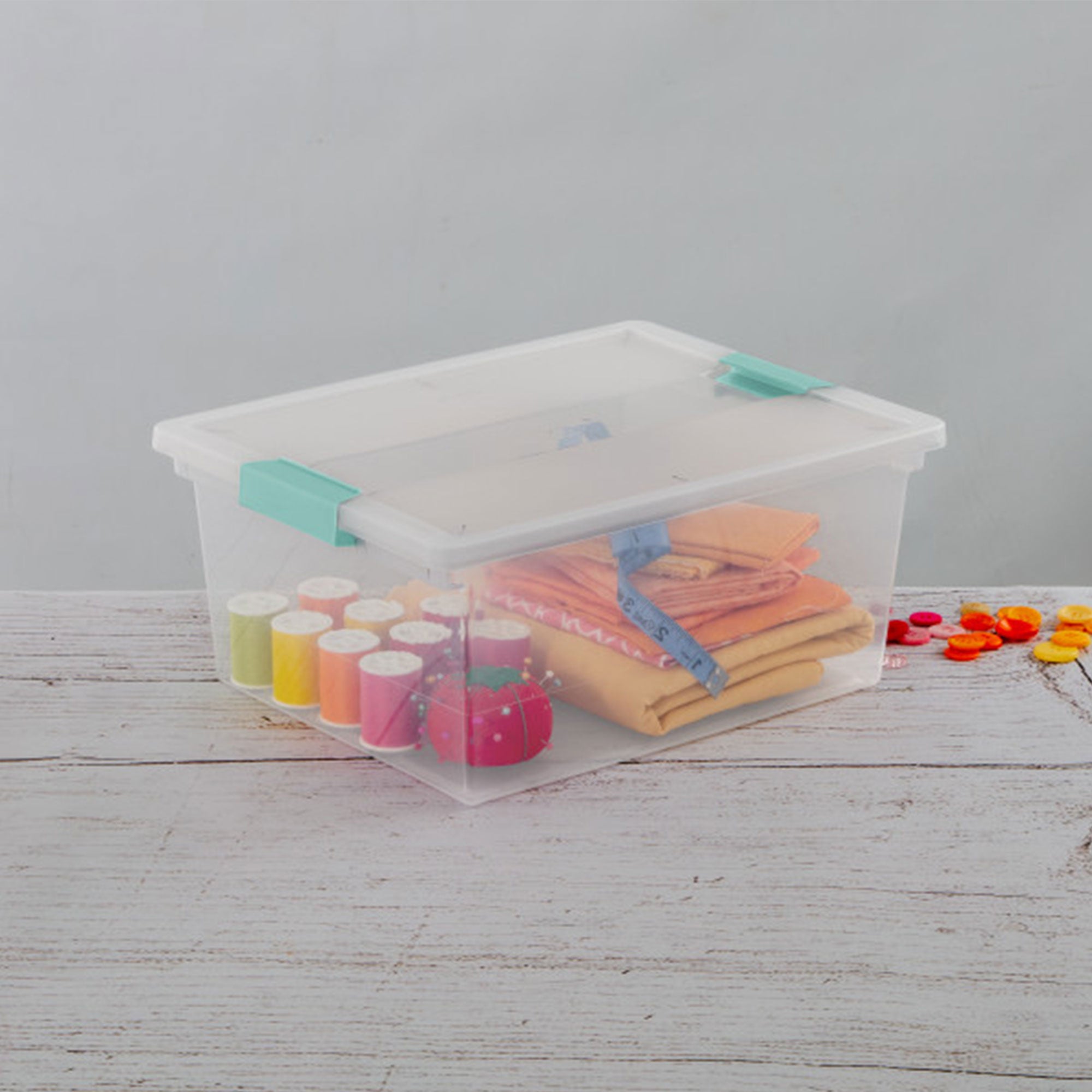 Sterilite Deep Plastic Stackable Storage Bin w/ Clear Latch Lid, Clear (4 Pack) - Smart-nests