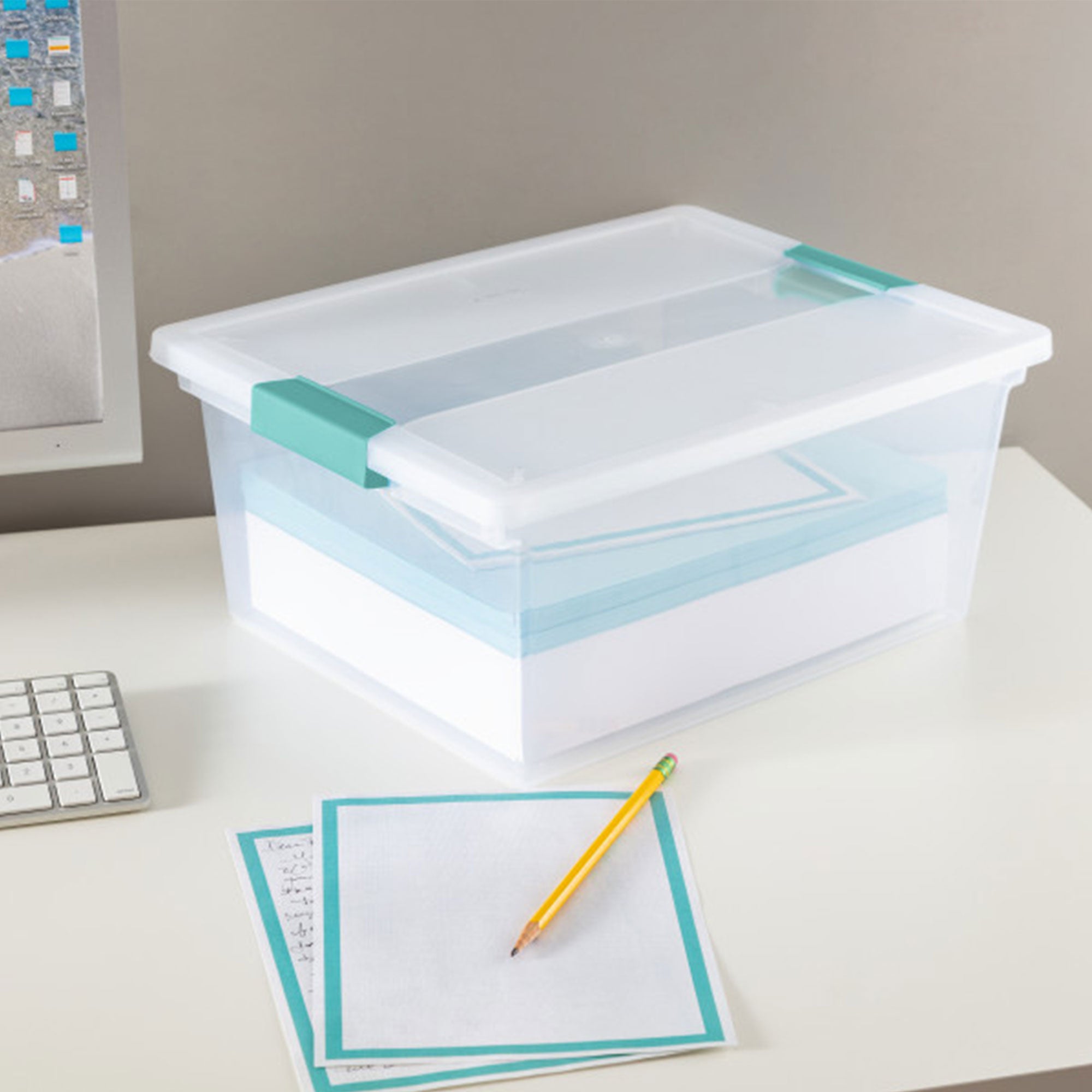 Sterilite Deep Plastic Stackable Storage Bin w/ Clear Latch Lid, Clear (4 Pack) - Smart-nests