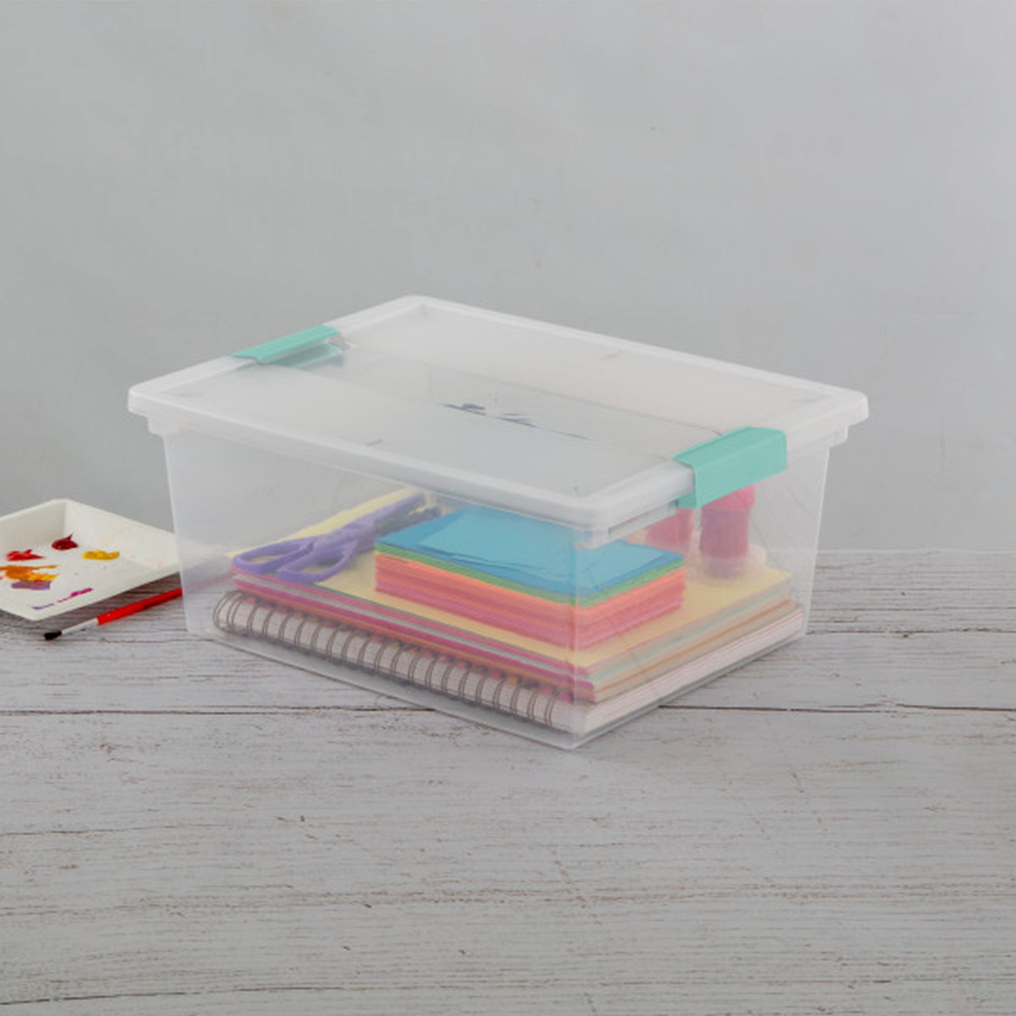 Sterilite Deep Plastic Stackable Storage Bin w/ Clear Latch Lid, Clear (4 Pack) - Smart-nests