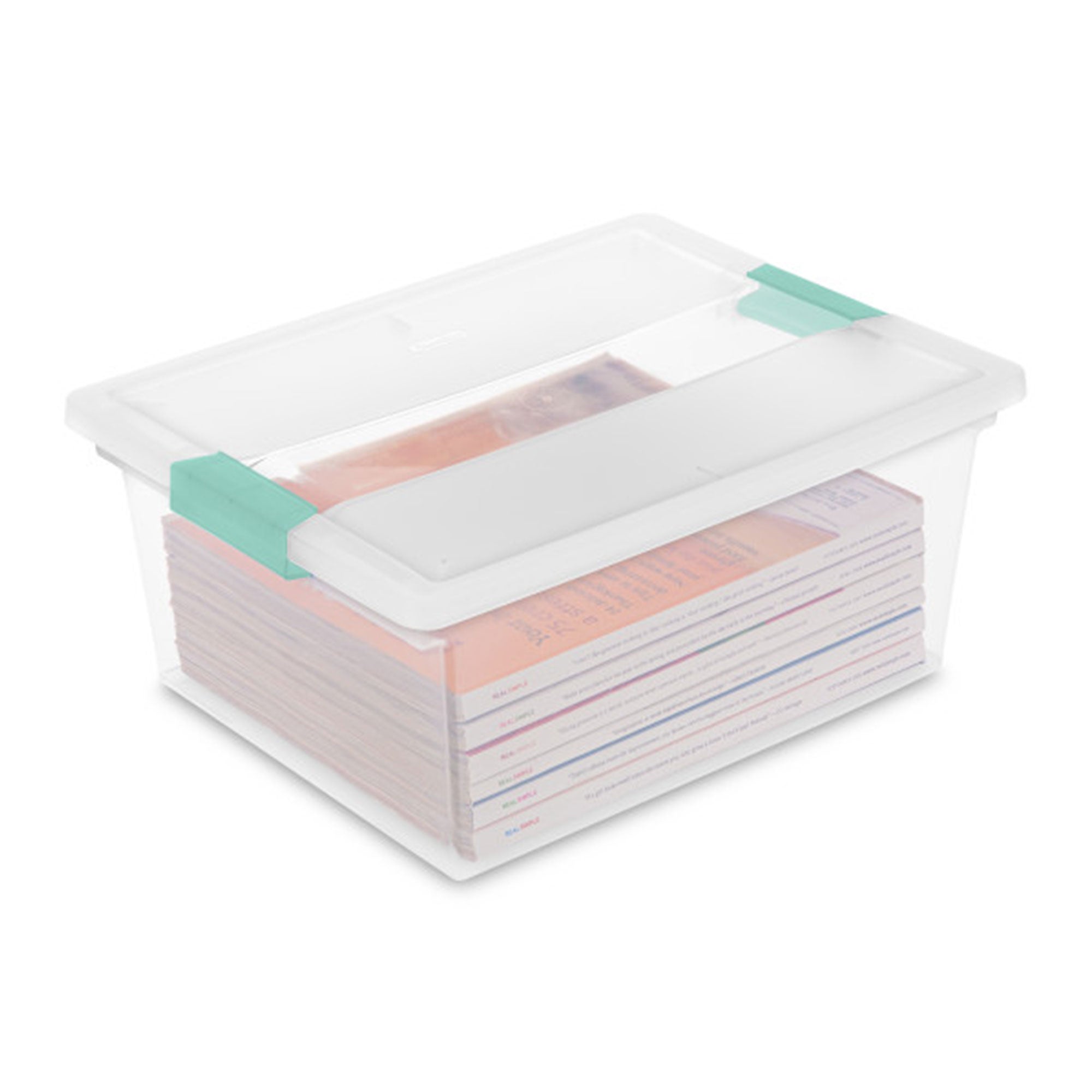 Sterilite Deep Plastic Stackable Storage Bin w/ Clear Latch Lid, Clear (4 Pack) - Smart-nests