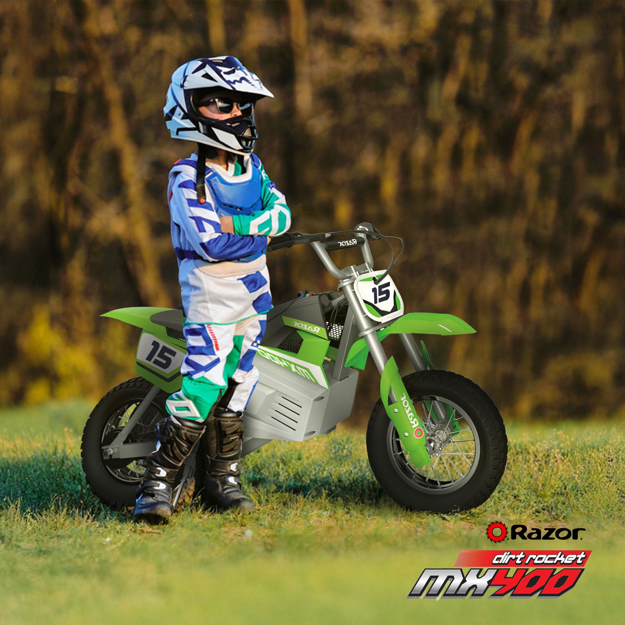 Razor MX400 Dirt Rocket 24V Electric Toy Motocross Motorcycle Dirt Bike, Green - Smart-nests