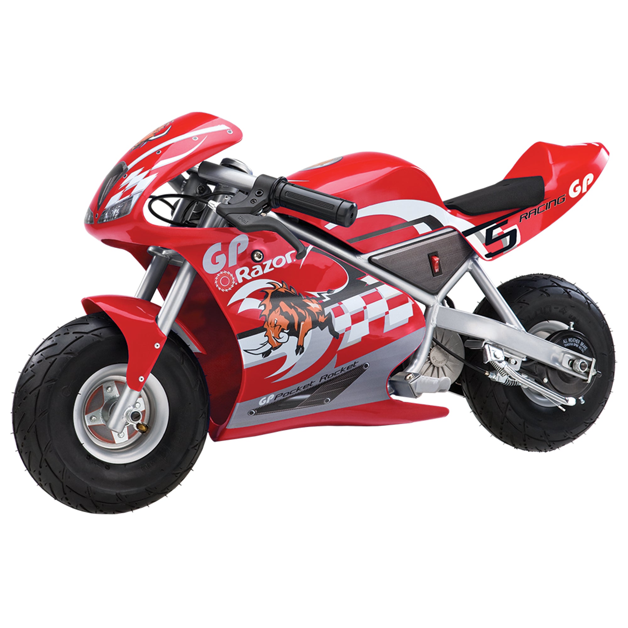 Razor 24V Mini Electric Bike Motorbike, 1 Speed Pocket Rocket Motorcycle , Red - Smart-nests