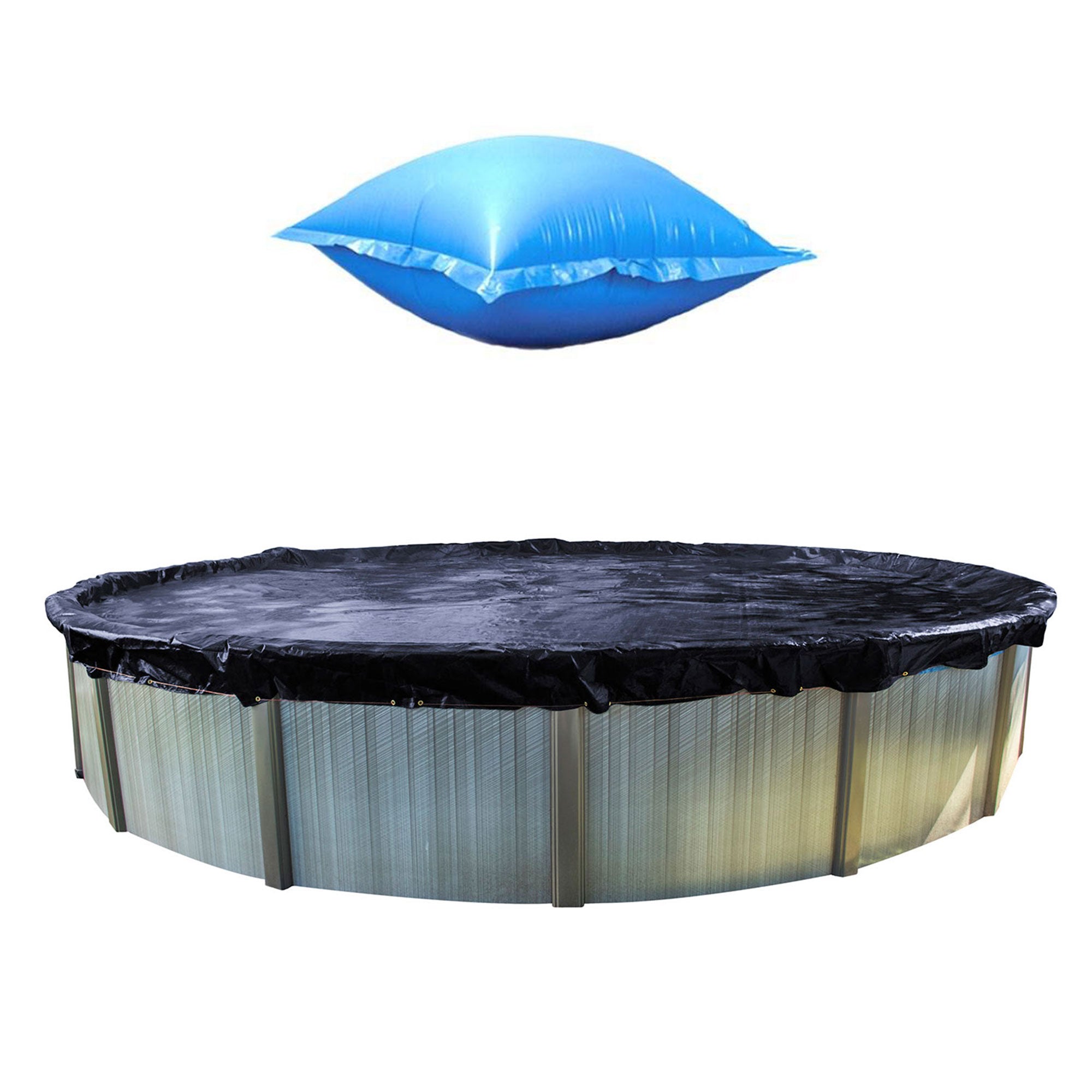 Swimline 24 Ft Round Above Ground Winter Pool Cover w/ 4'x8' Closing Air Pillow - Smart-nests