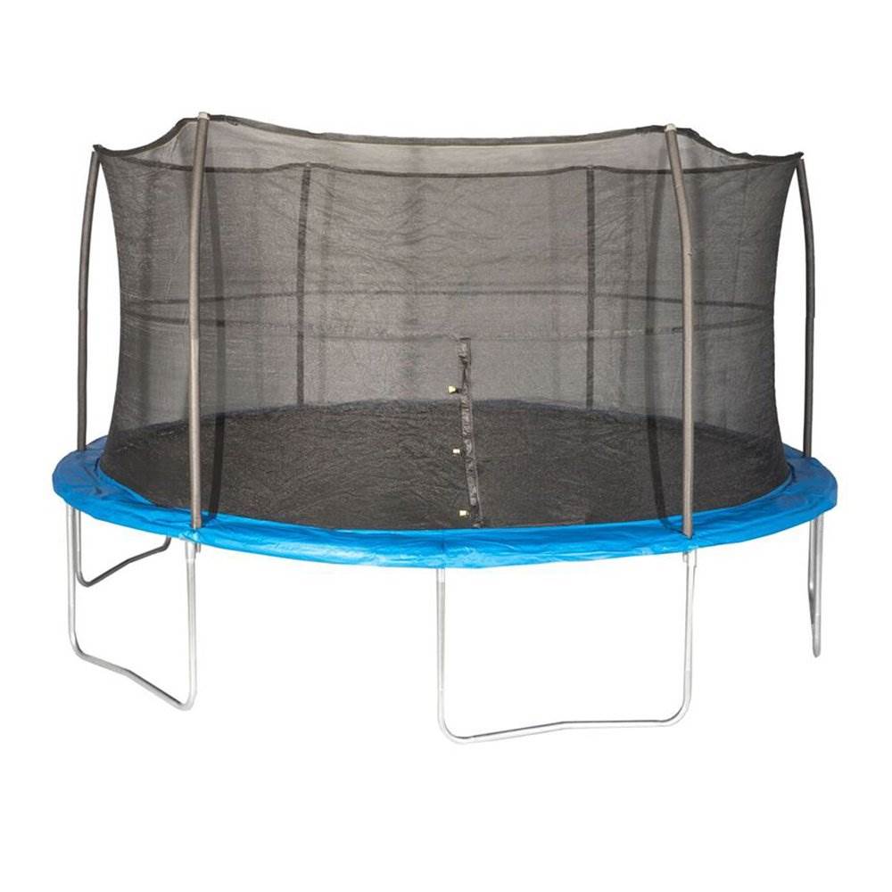 JumpKing JK15VC2 15 Foot Outdoor Trampoline & Safety Net Enclosure Kit, Blue - Smart-nests