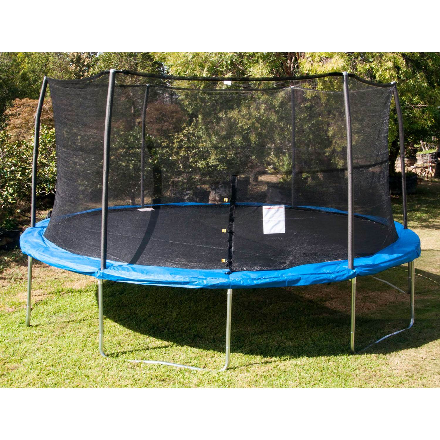 JumpKing JK15VC2 15 Foot Outdoor Trampoline & Safety Net Enclosure Kit, Blue - Smart-nests