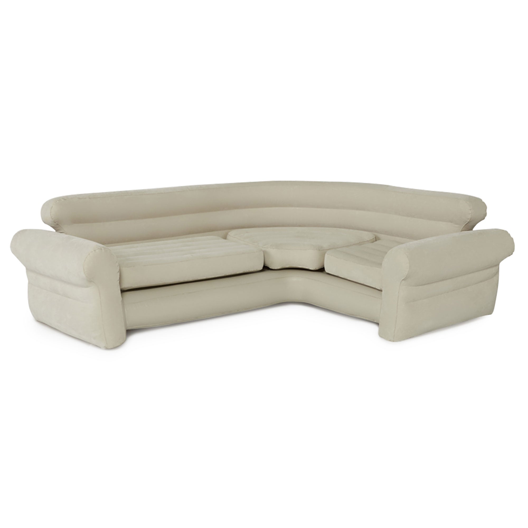 Intex Inflatable Corner Living Room Air Mattress Sectional Sofa Couch, Beige - Smart-nests