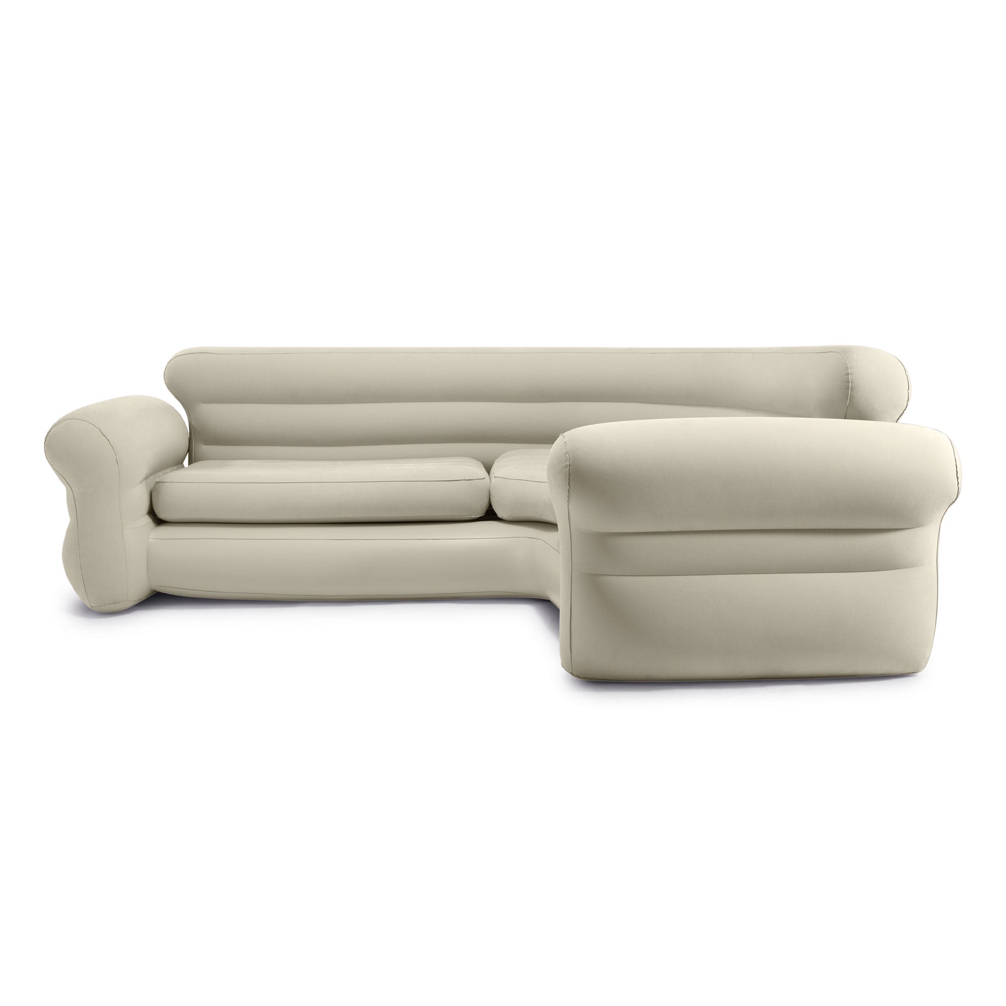 Intex Inflatable Corner Living Room Air Mattress Sectional Sofa Couch, Beige - Smart-nests