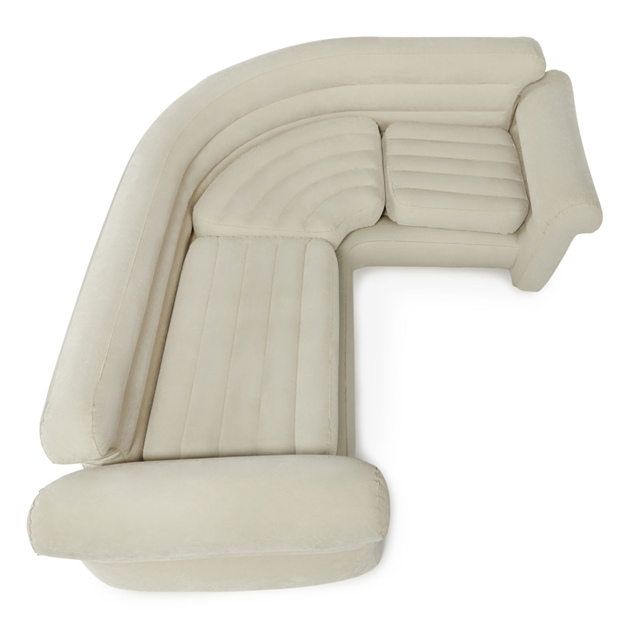 Intex Inflatable Corner Living Room Air Mattress Sectional Sofa Couch, Beige - Smart-nests