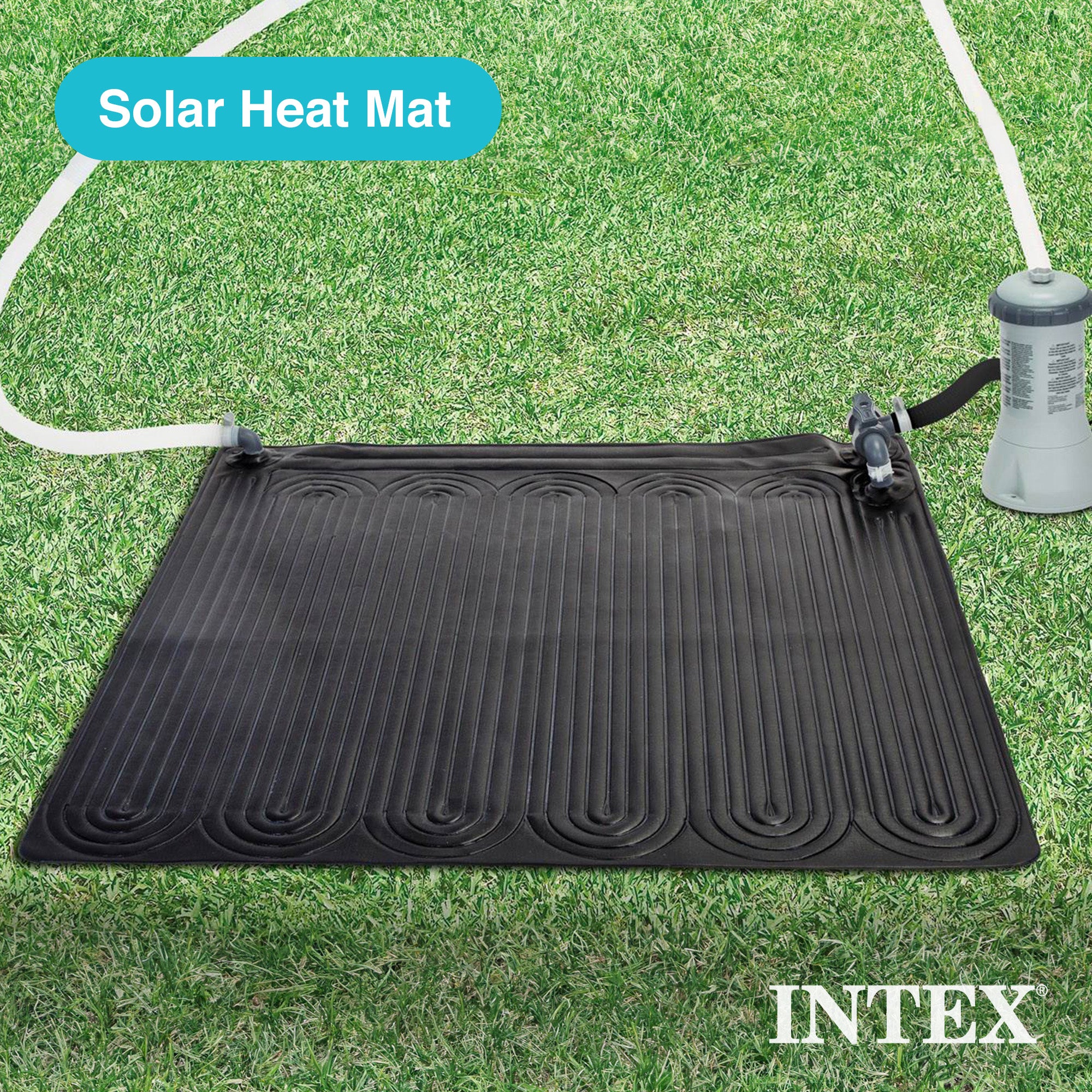 Intex Solar Water Heater Mat for 8,000 Gallon Above Ground Swimming Pool, Black - Smart-nests
