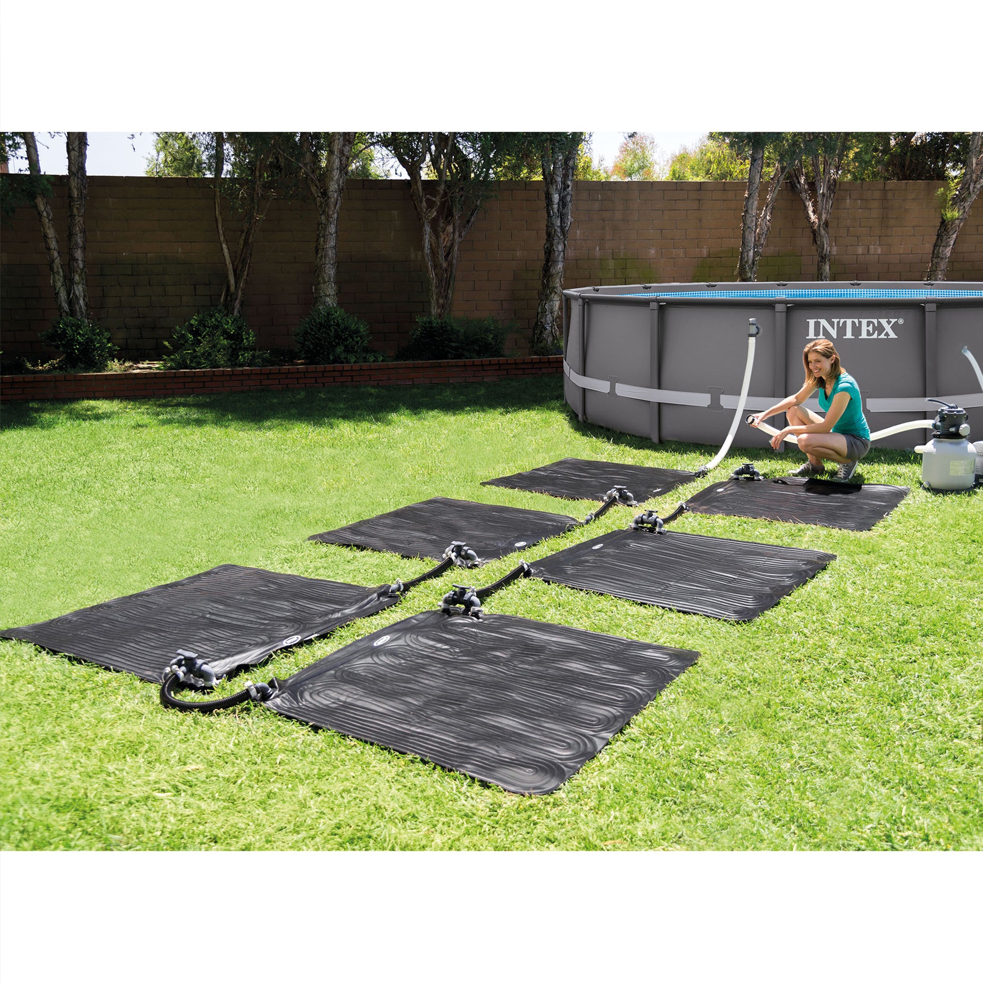 Intex Solar Water Heater Mat for 8,000 Gallon Above Ground Swimming Pool, Black - Smart-nests