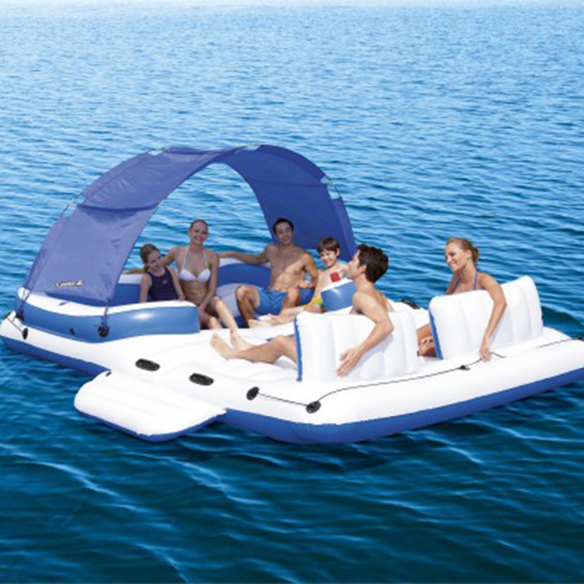 Bestway Hydro-Force Tropical Breeze 6 Person Inflatable Party Island Water Float - Smart-nests