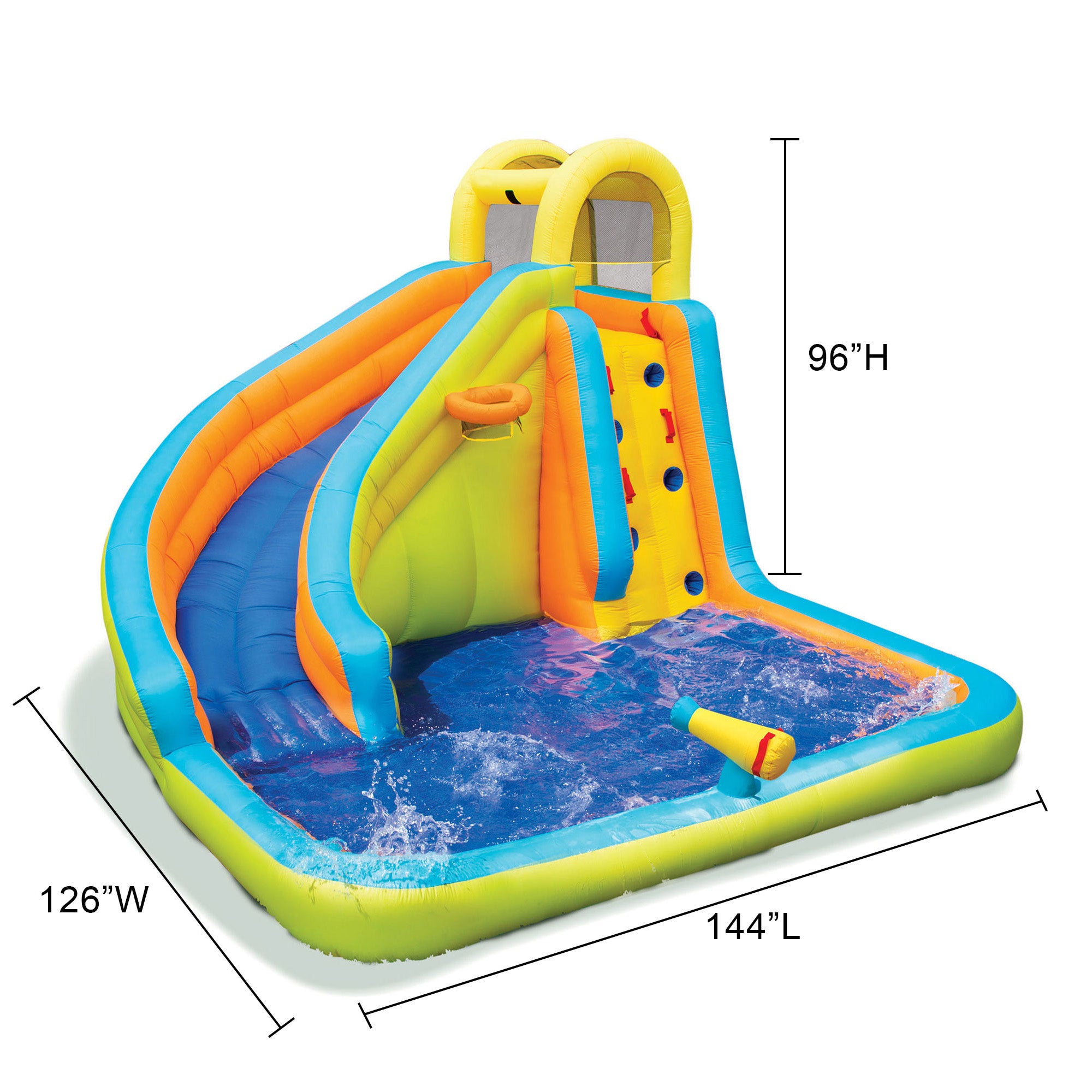 Banzai Splash 'N Blast Kids Outdoor Backyard Inflatable Water Slide Splash Park - Smart-nests