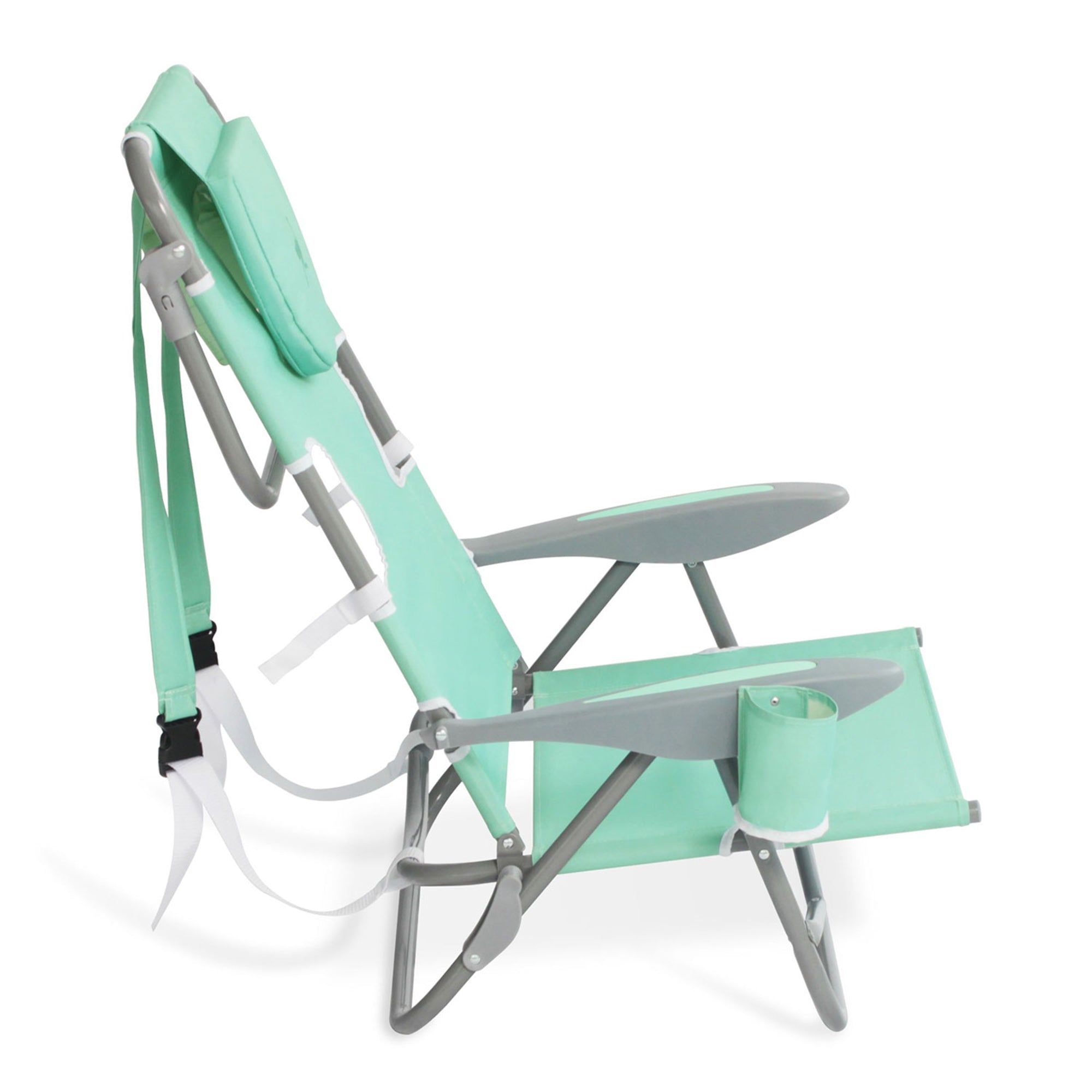 Ostrich On-Your-Back Outdoor Reclining Beach Lounge Pool Camping Chair, Teal - Smart-nests