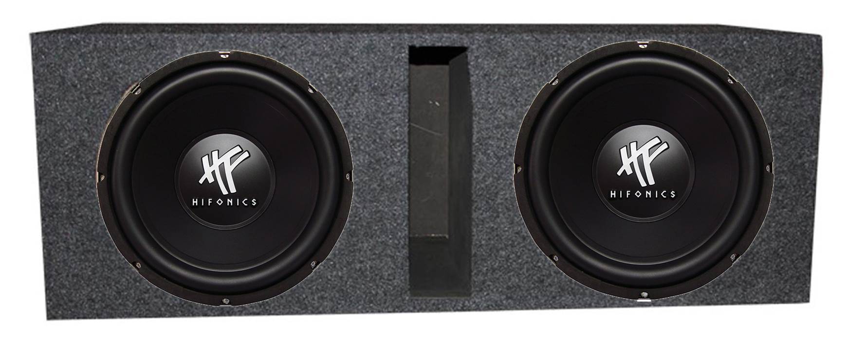 HIFONICS 12" 1600W Car Audio Subwoofer Speaker, 2 Pack & QPower Ported Enclosure - Smart-nests