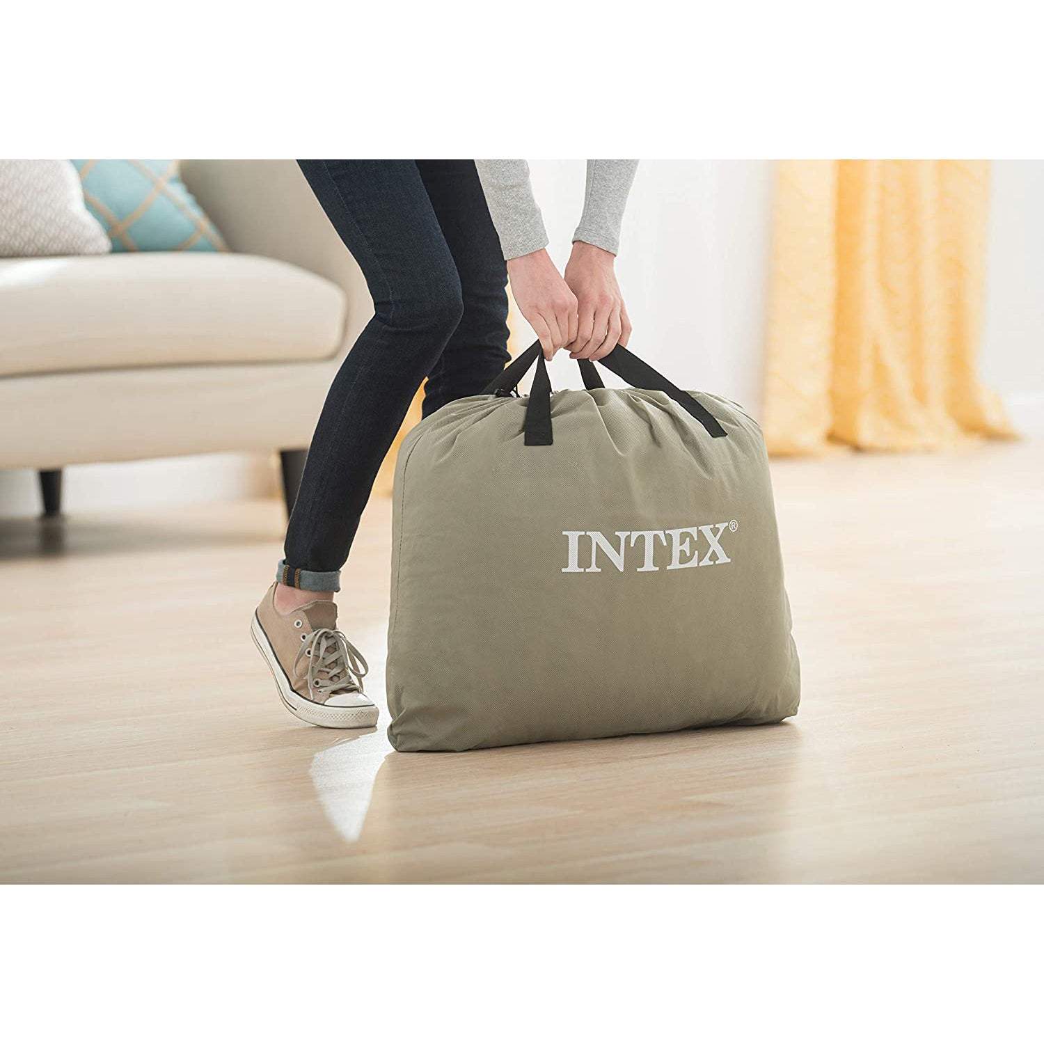 Intex Dura Beam Deluxe Pillow Bed with Built In Pump, Queen - Smart-nests