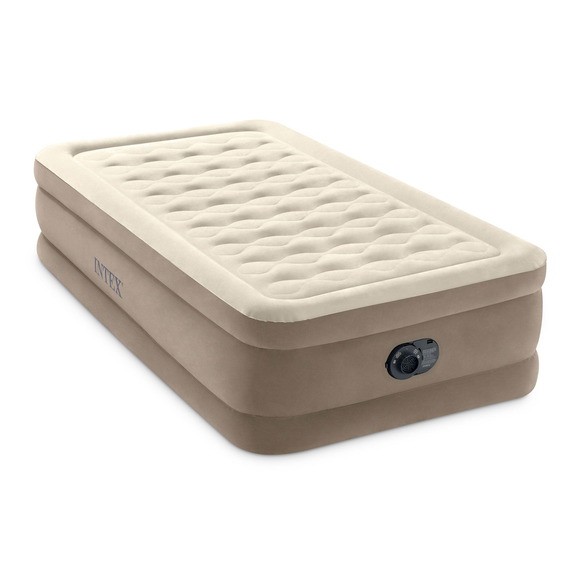 Intex 64427ED Dura-Beam Deluxe Ultra Plush Air Mattress with Built-in Pump, Twin - Smart-nests