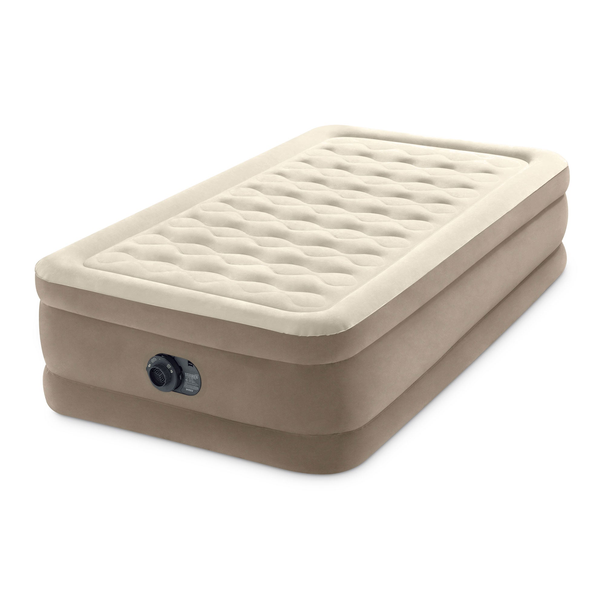 Intex 64427ED Dura-Beam Deluxe Ultra Plush Air Mattress with Built-in Pump, Twin - Smart-nests