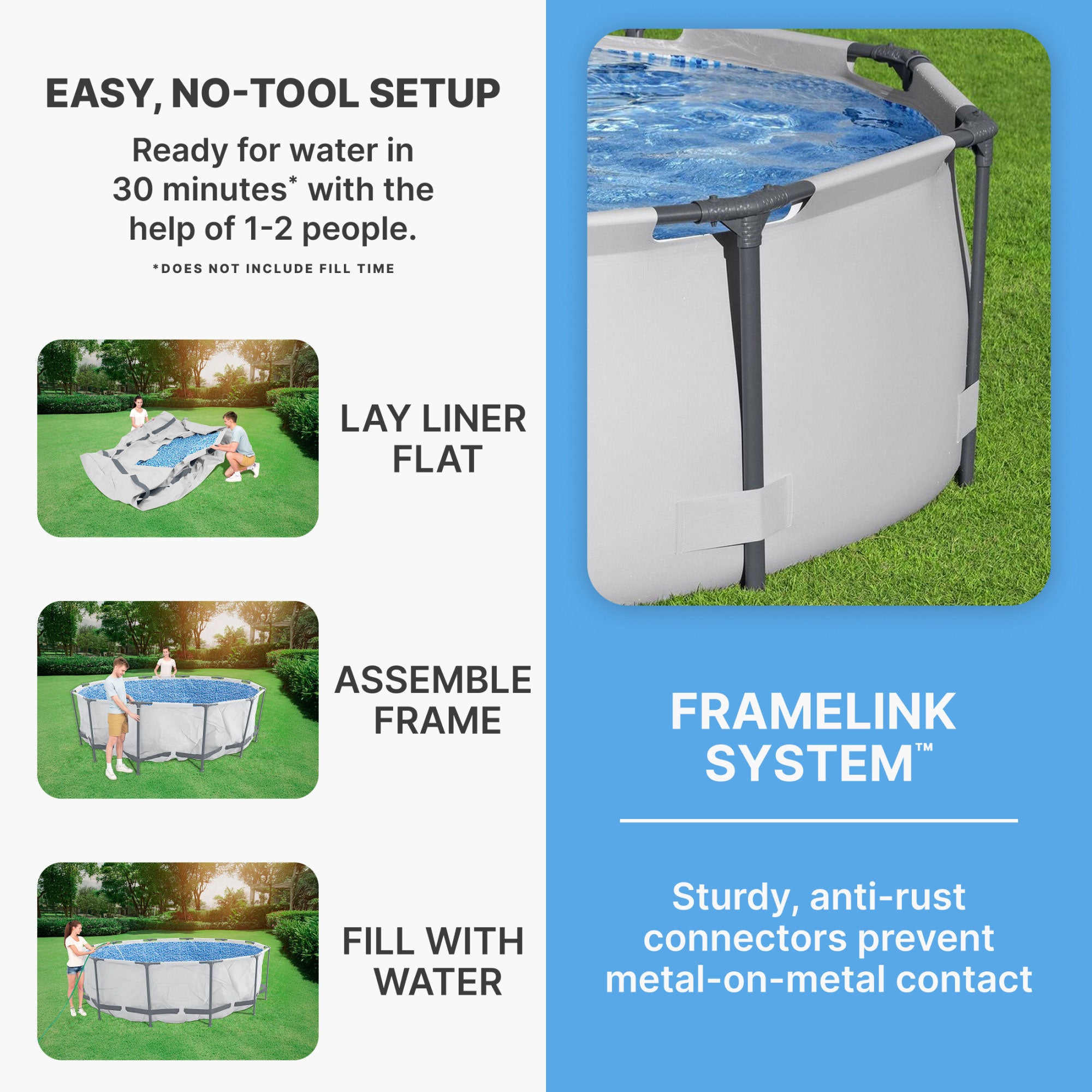 Bestway Steel Pro MAX 10'x30" Round Above Ground Outdoor Swimming Pool with Pump - Smart-nests