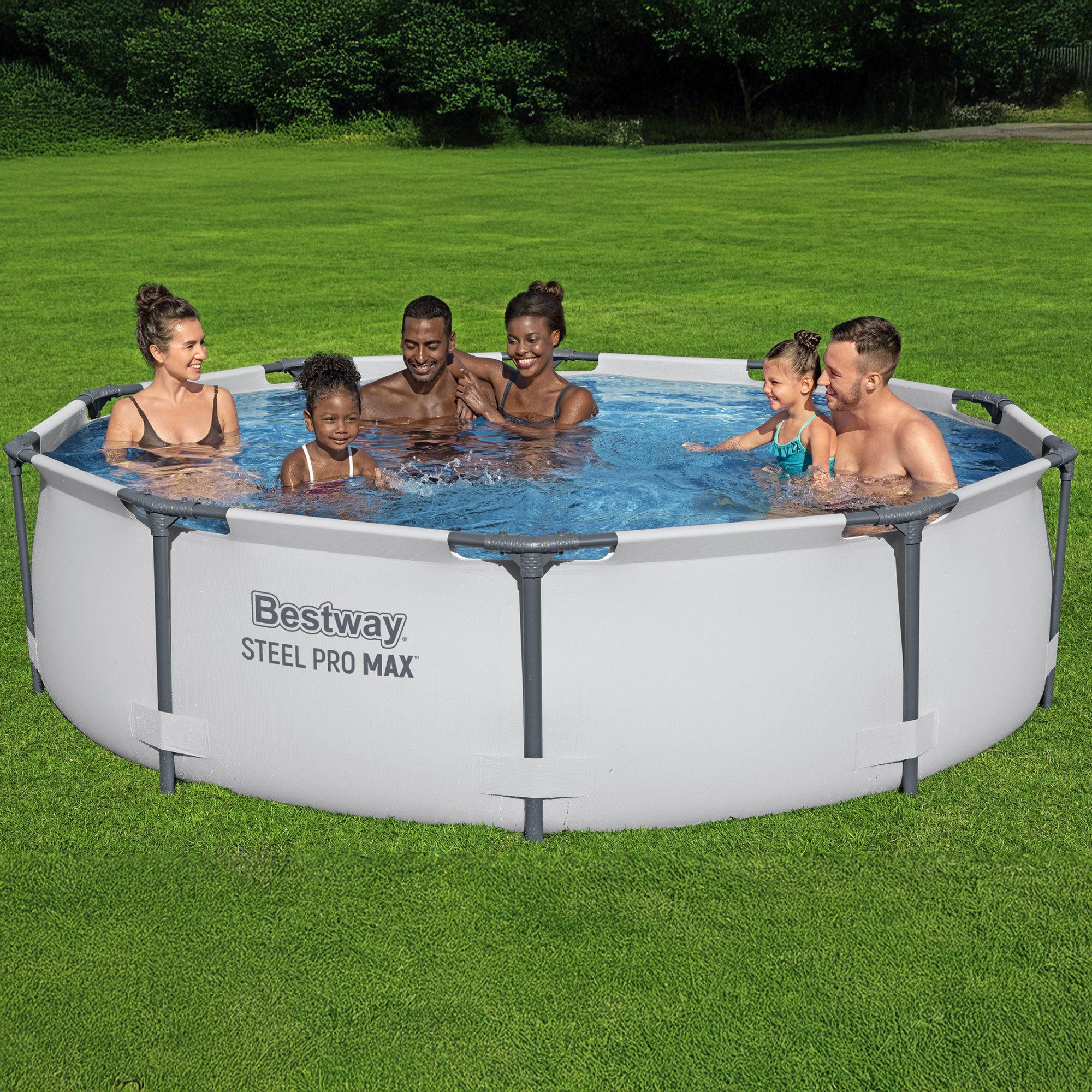 Bestway Steel Pro MAX 10'x30" Round Above Ground Outdoor Swimming Pool with Pump - Smart-nests