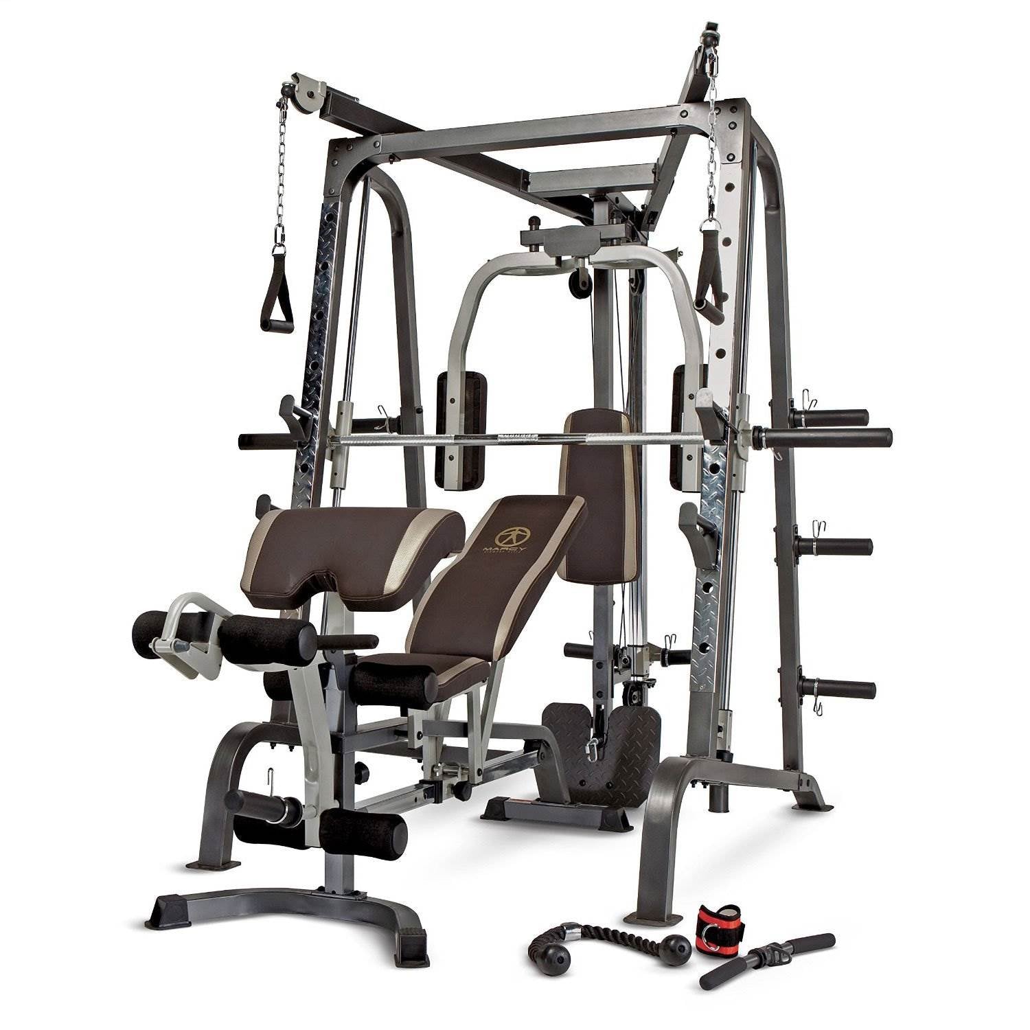 Marcy Deluxe Diamond Elite Smith Cage Home Workout Total Body Gym Machine System - Smart-nests
