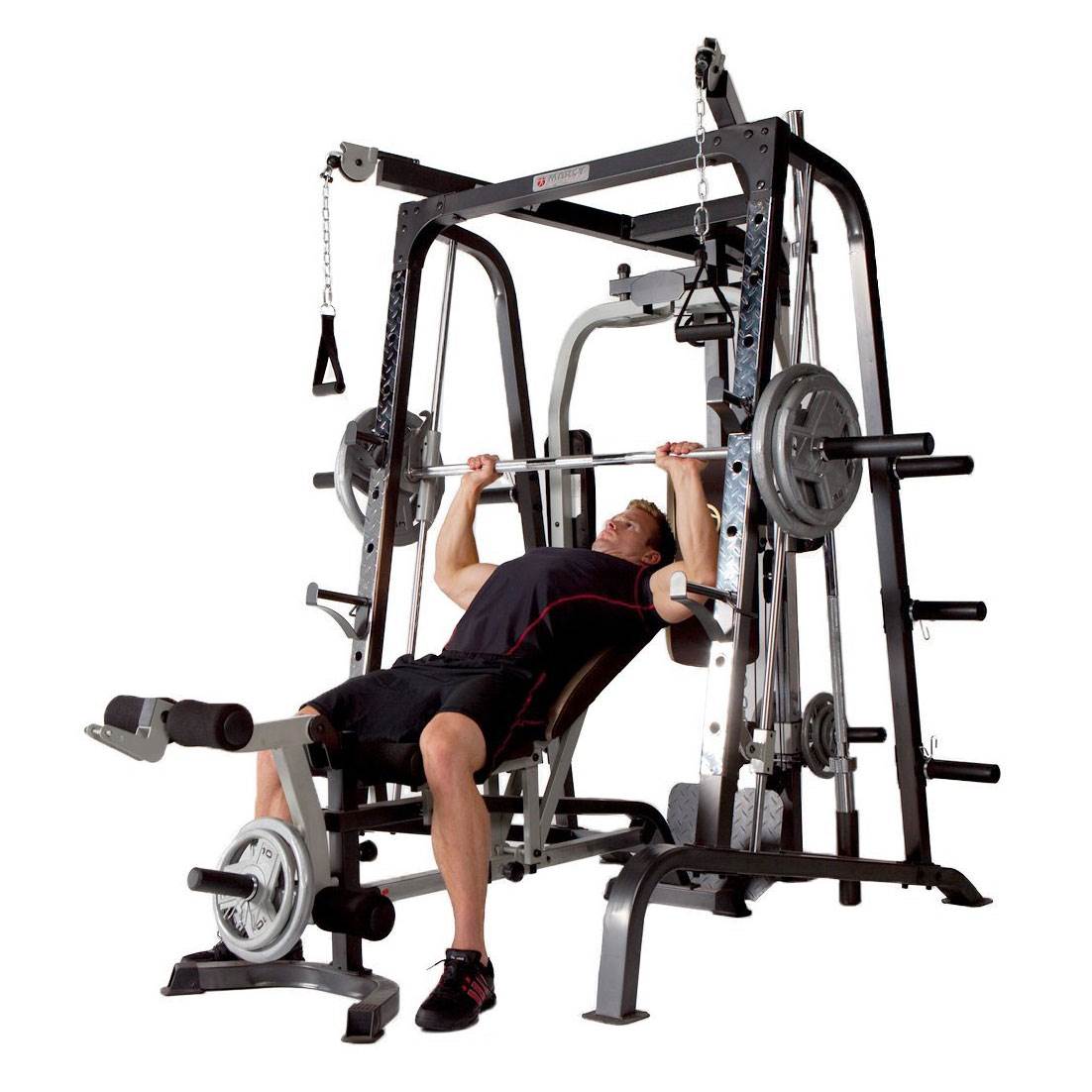 Marcy Deluxe Diamond Elite Smith Cage Home Workout Total Body Gym Machine System - Smart-nests