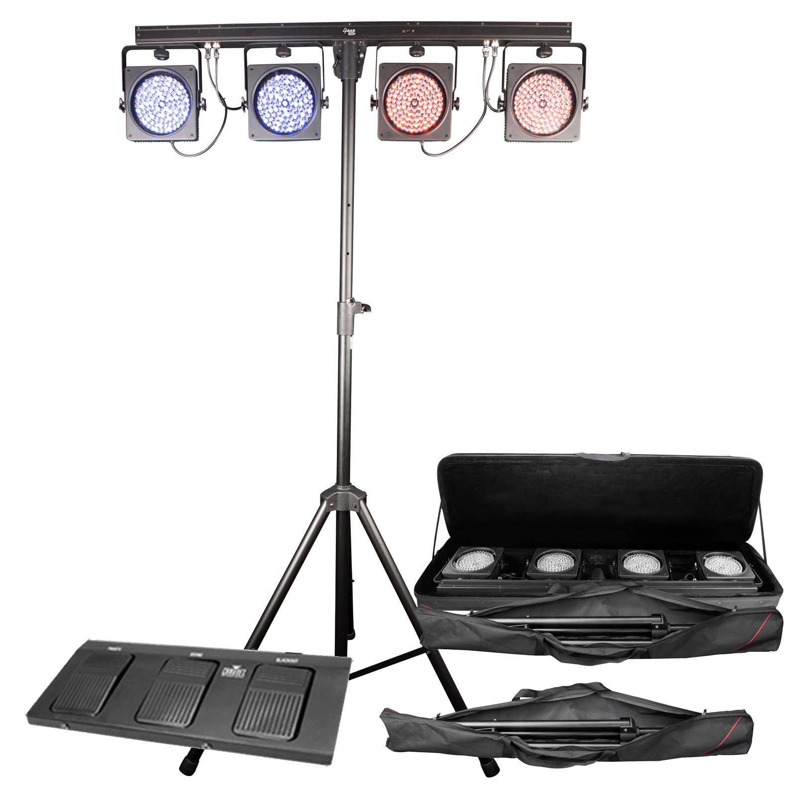 CHAUVET DJ 4BAR USB DMX LED Wash Light System w/Tripod, Travel Bags & Footswitch - Smart-nests