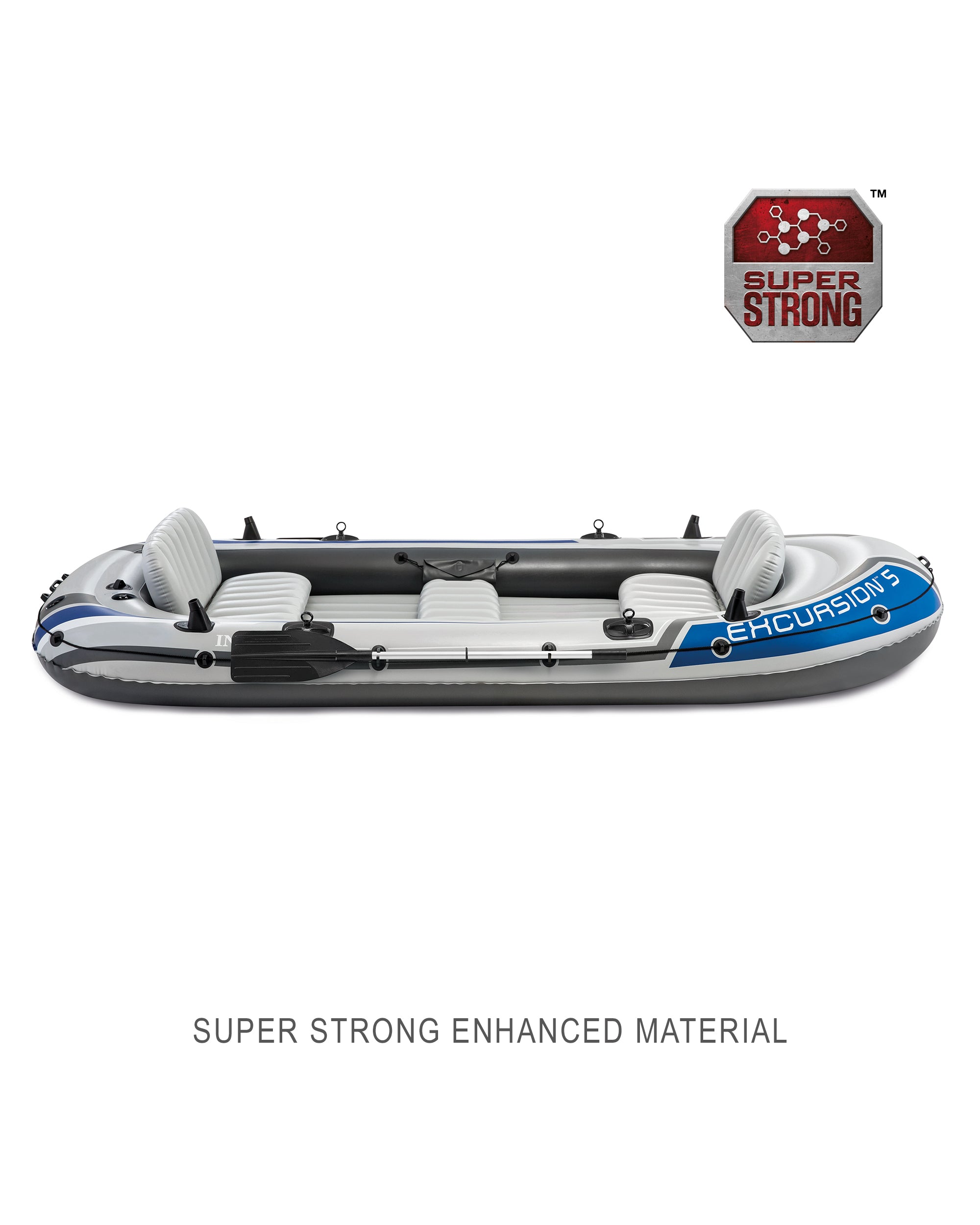 Intex Excursion 5 Person Inflatable Boat, Water Fishing River Raft Set w/Oars - Smart-nests