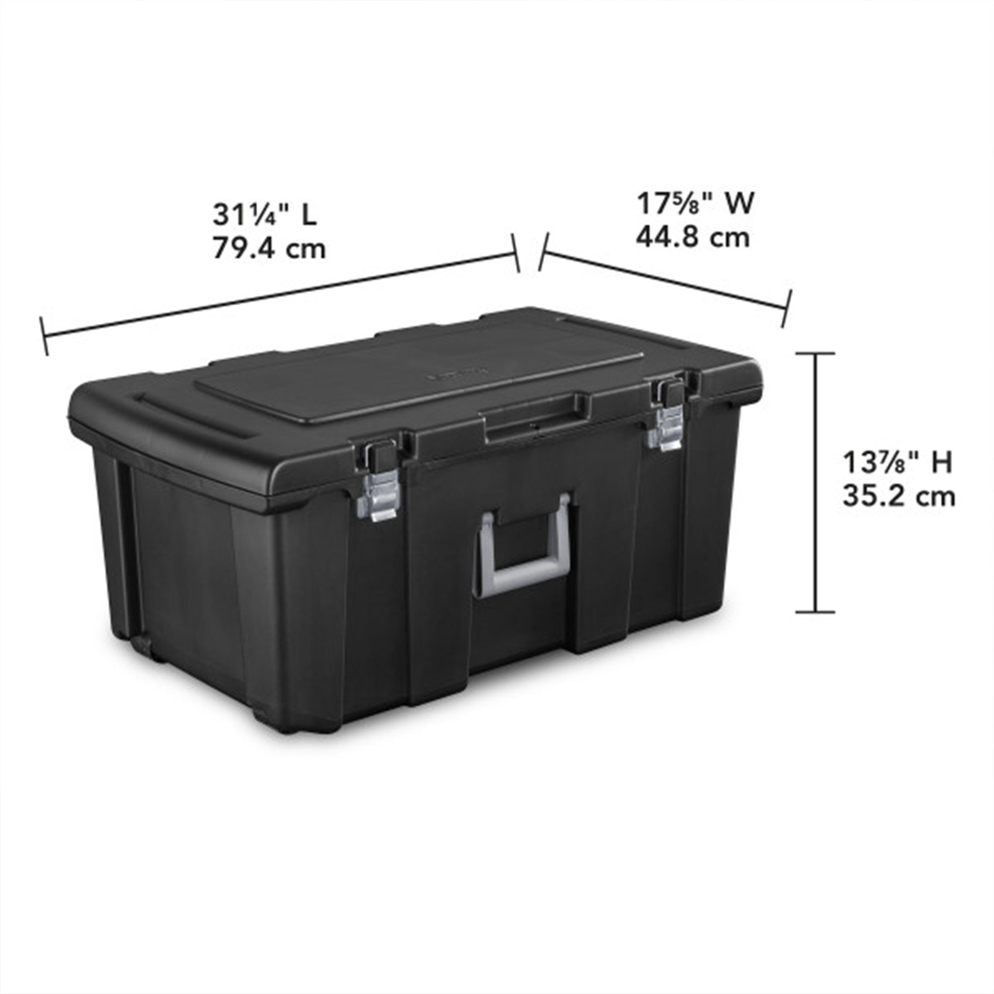 Sterilite Wheeled Footlocker, Plastic Utility Lockable Storage Container, Black - Smart-nests