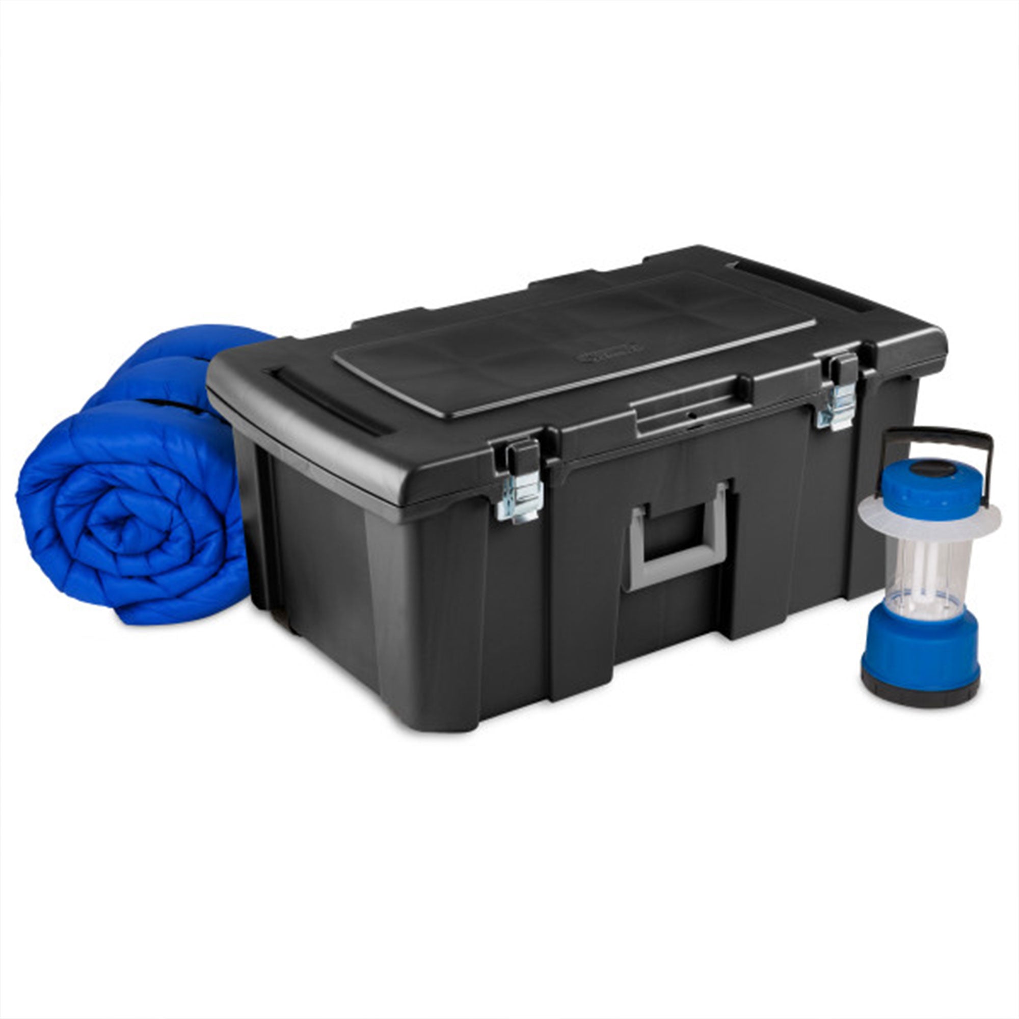 Sterilite Wheeled Footlocker, Plastic Utility Lockable Storage Container, Black - Smart-nests