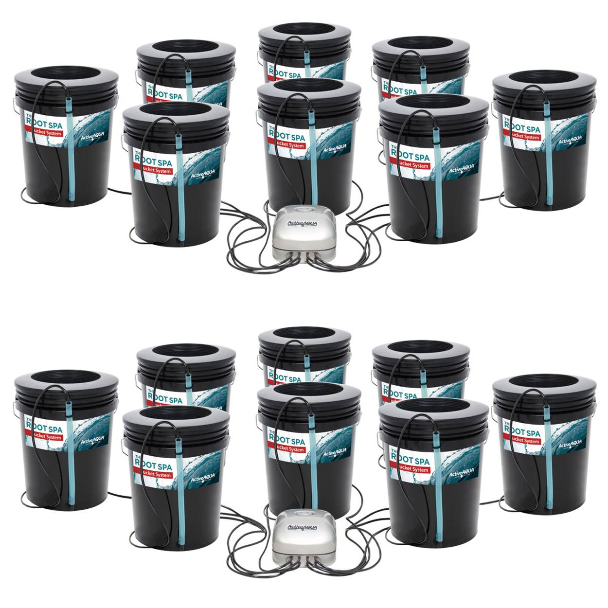 Active Aqua Root Spa 5-Gallon 8-Bucket Deep Water Culture System (2 Pack) - Smart-nests