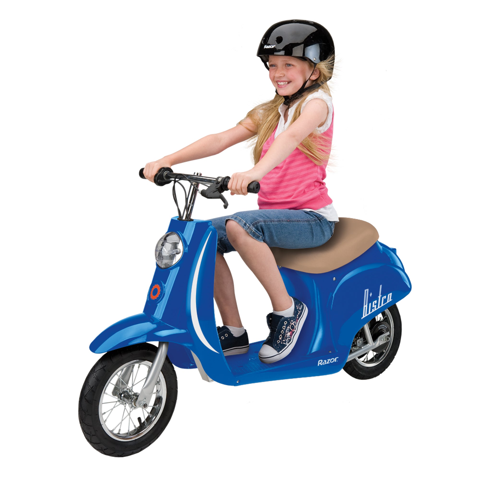 Razor Pocket Mod Miniature Euro 24V Electric Kids Ride On Retro Scooter, Blue - Smart-nests