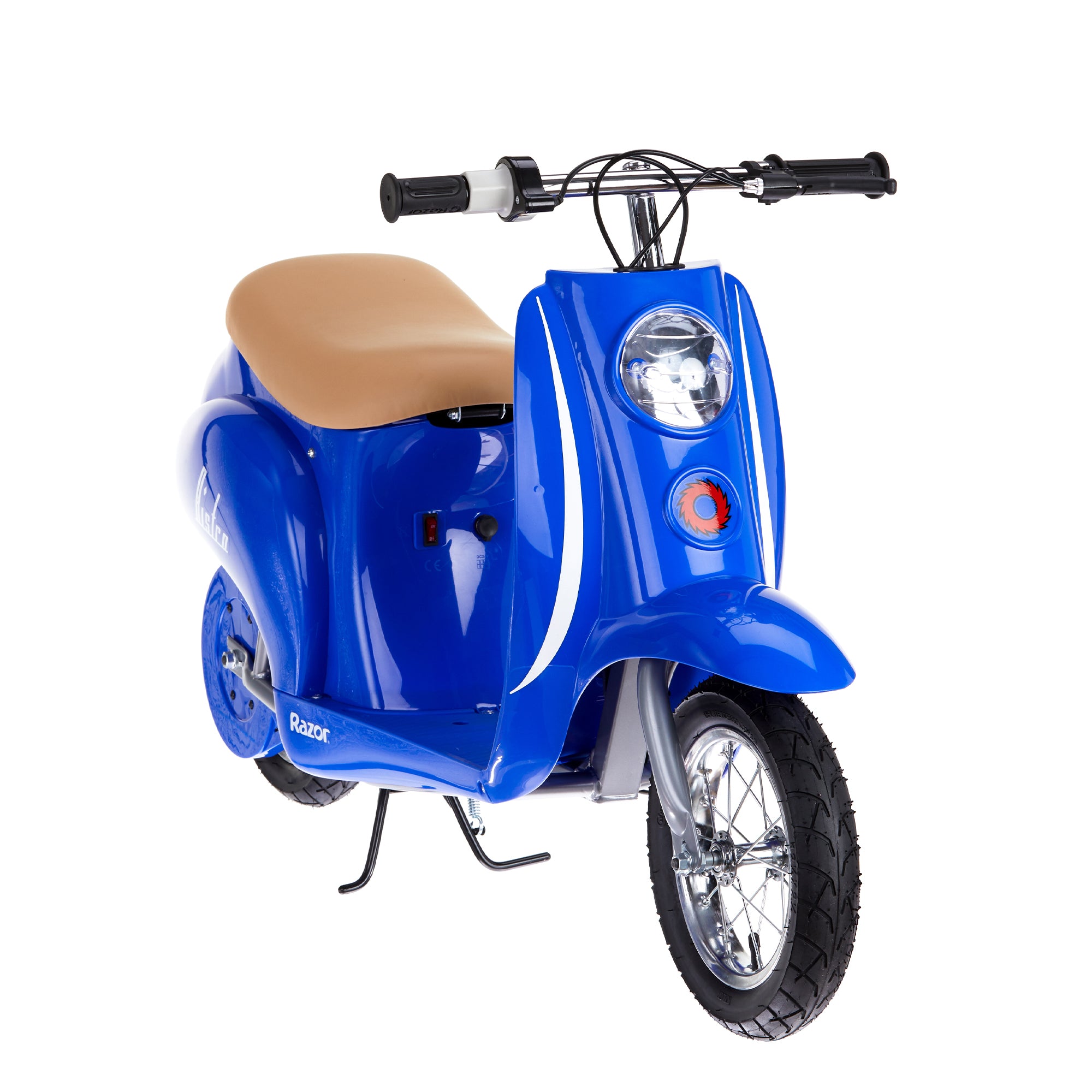 Razor Pocket Mod Miniature Euro 24V Electric Kids Ride On Retro Scooter, Blue - Smart-nests