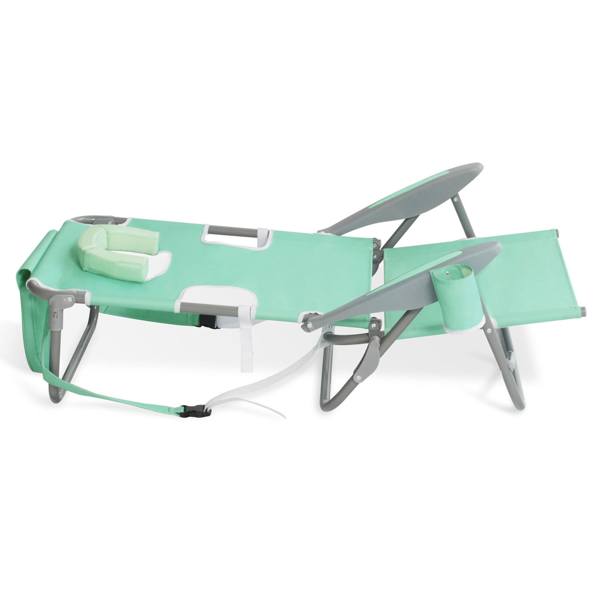 Ostrich On-Your-Back Outdoor Reclining Beach Lounge Pool Camping Chair, Teal - Smart-nests