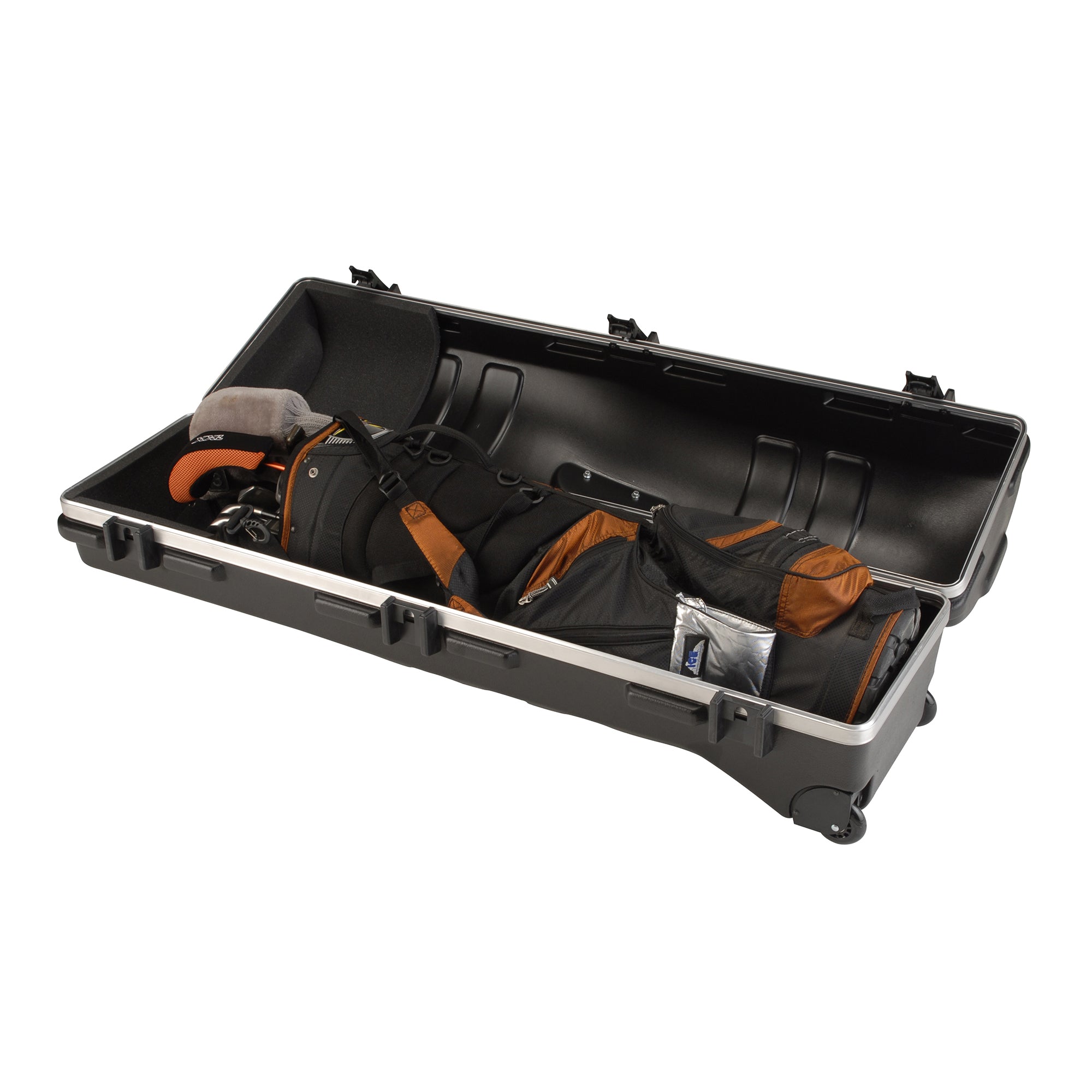 SKB Cases Deluxe ATA Hard Plastic Storage 2 Wheeled Cart Golf Bag Travel Case - Smart-nests