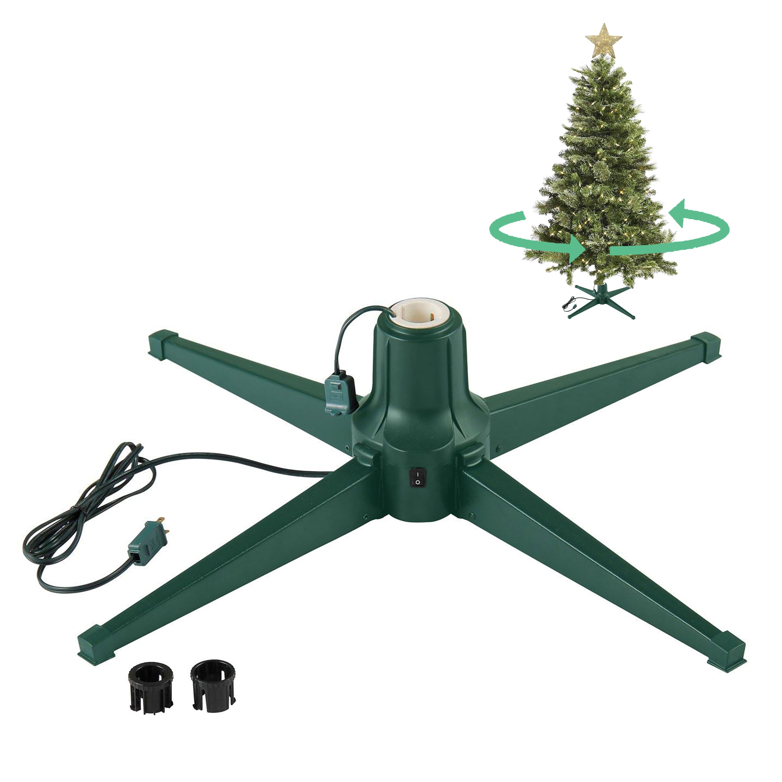 Home Heritage Metal Rotating Christmas Tree Stand for Holiday Trees Up to 7.5 ft - Smart-nests