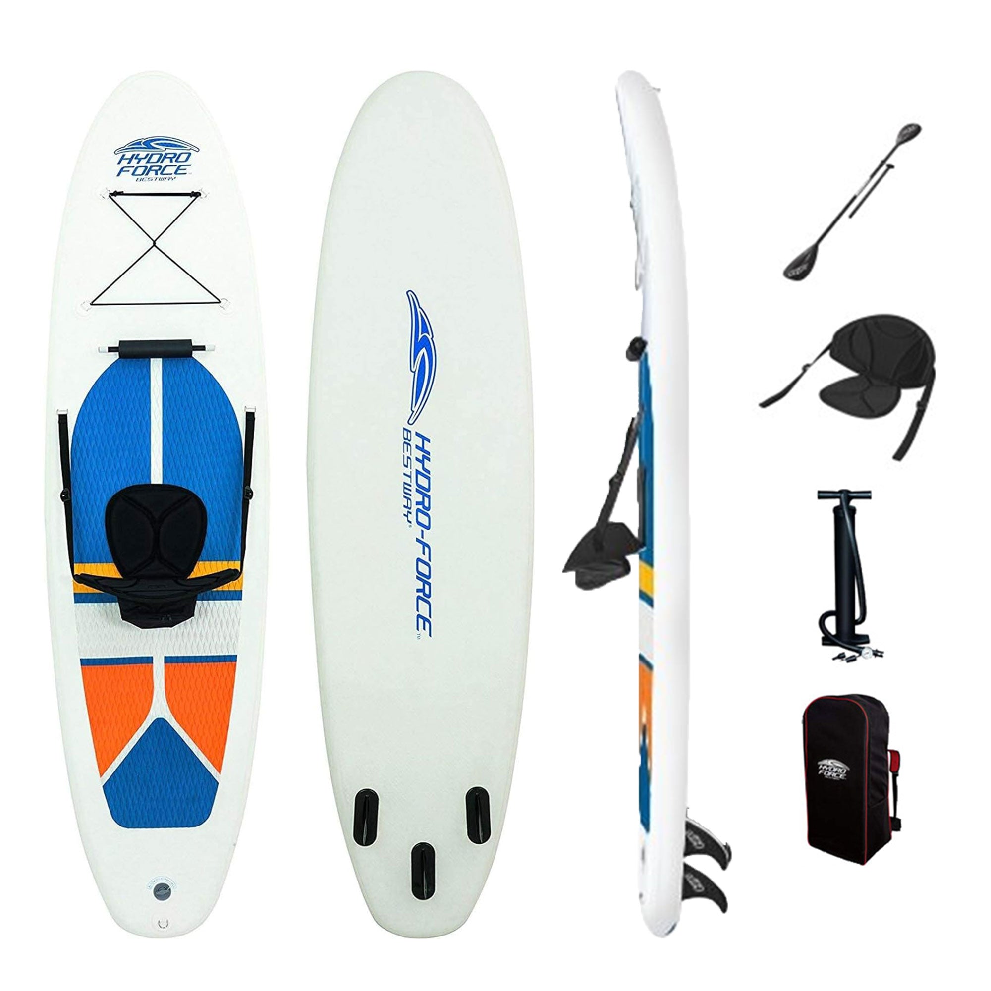 Bestway Hydro-Force White Cap 10' Inflatable Stand Up Paddle Board Kayak Set - Smart-nests
