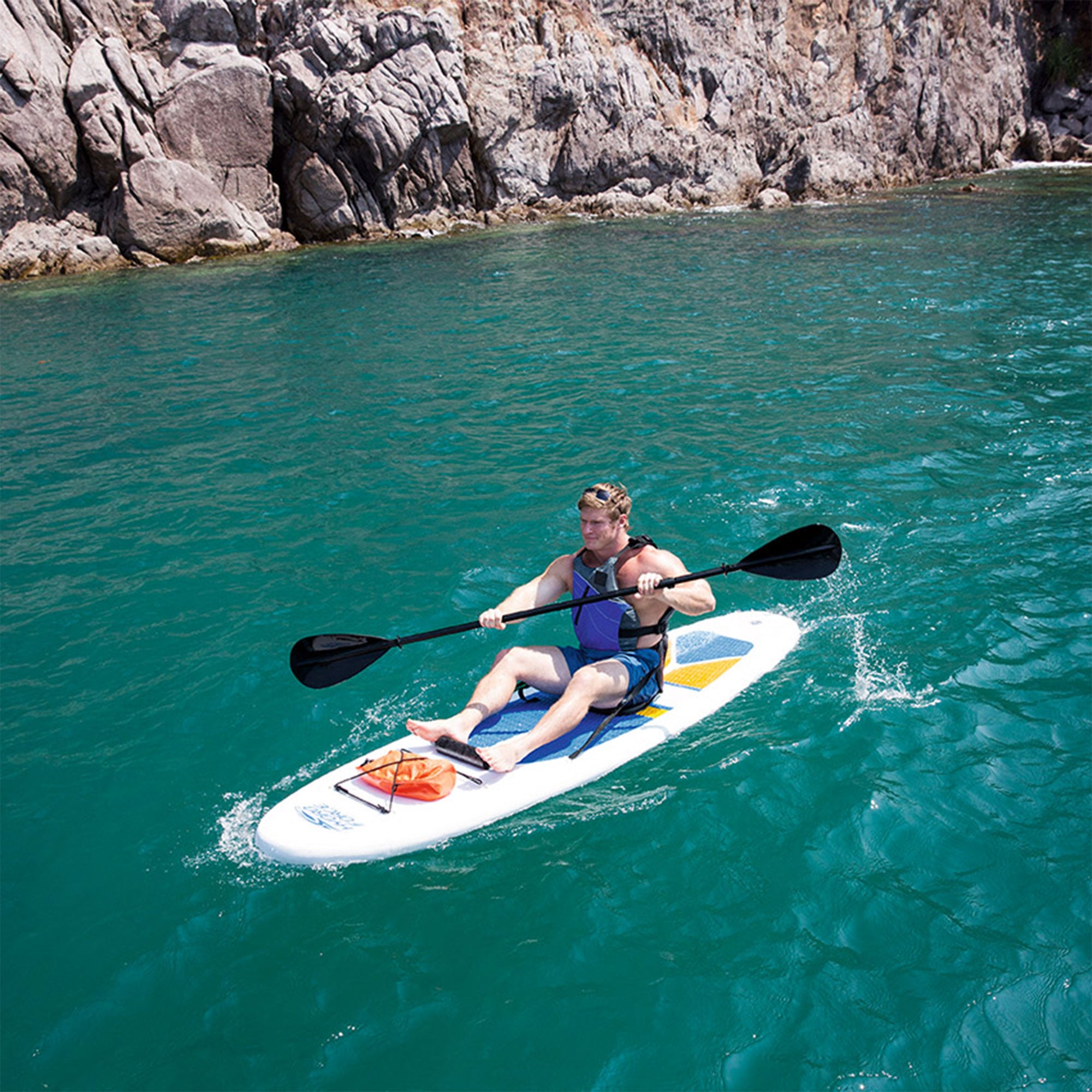 Bestway Hydro-Force White Cap 10' Inflatable Stand Up Paddle Board Kayak Set - Smart-nests