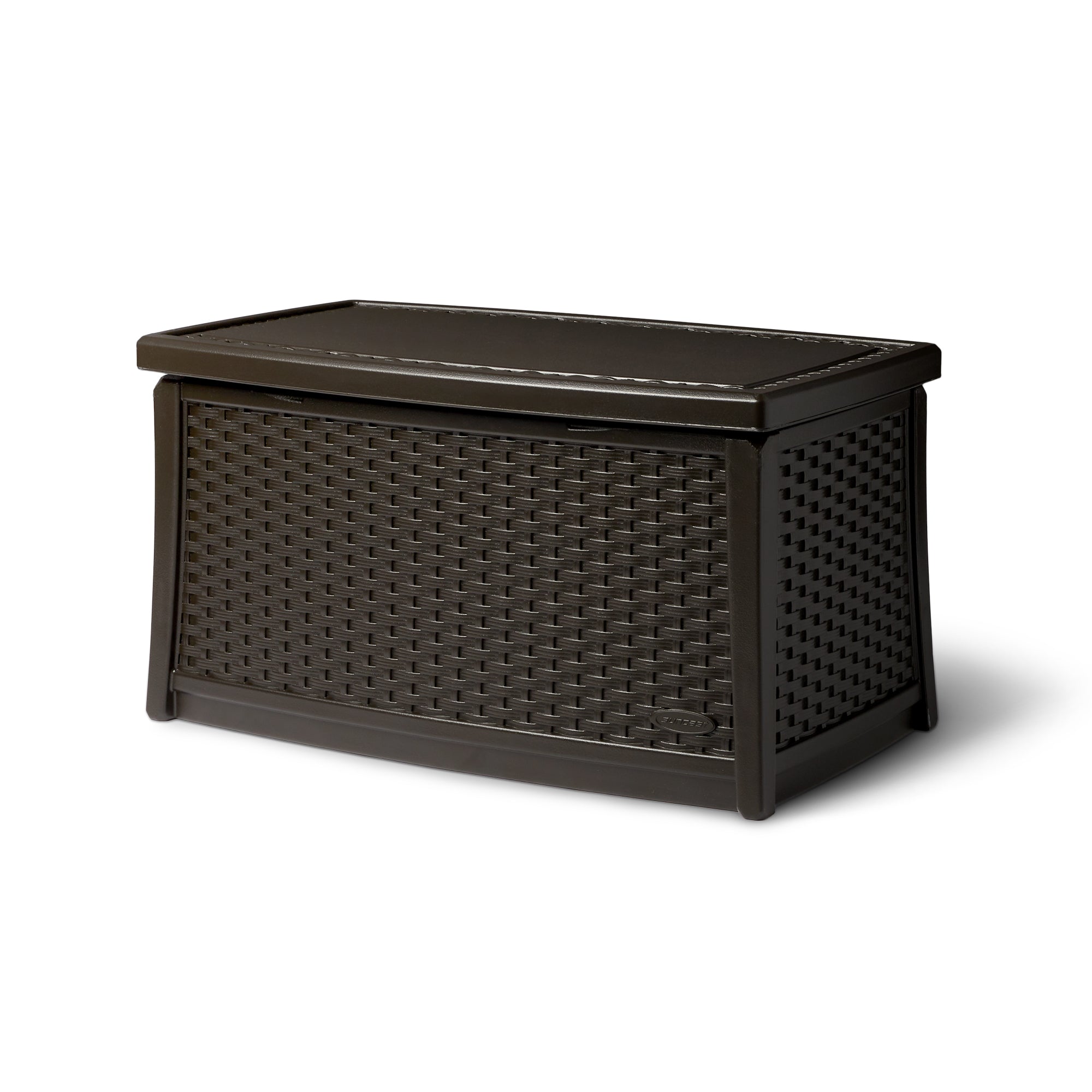 Suncast Elements Outdoor Resin Wicker Coffee Table with Storage, Java | BMDB3010 - Smart-nests