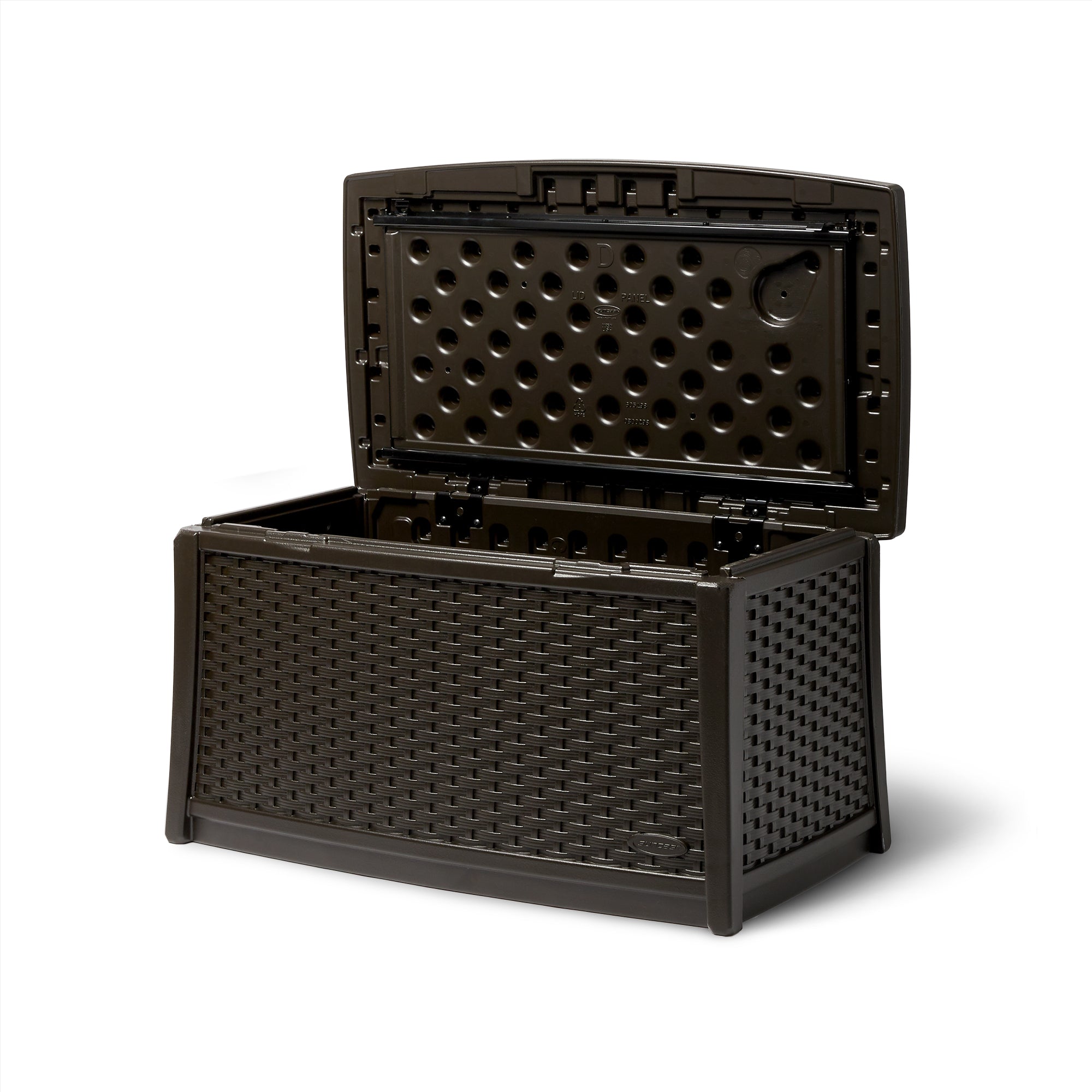 Suncast Elements Outdoor Resin Wicker Coffee Table with Storage, Java | BMDB3010 - Smart-nests