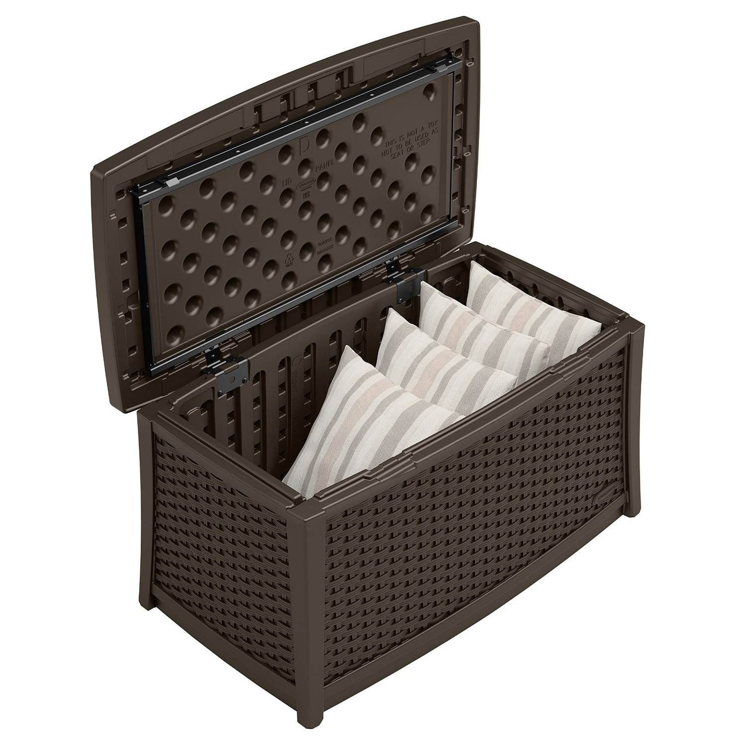 Suncast Elements Outdoor Resin Wicker Coffee Table with Storage, Java | BMDB3010 - Smart-nests
