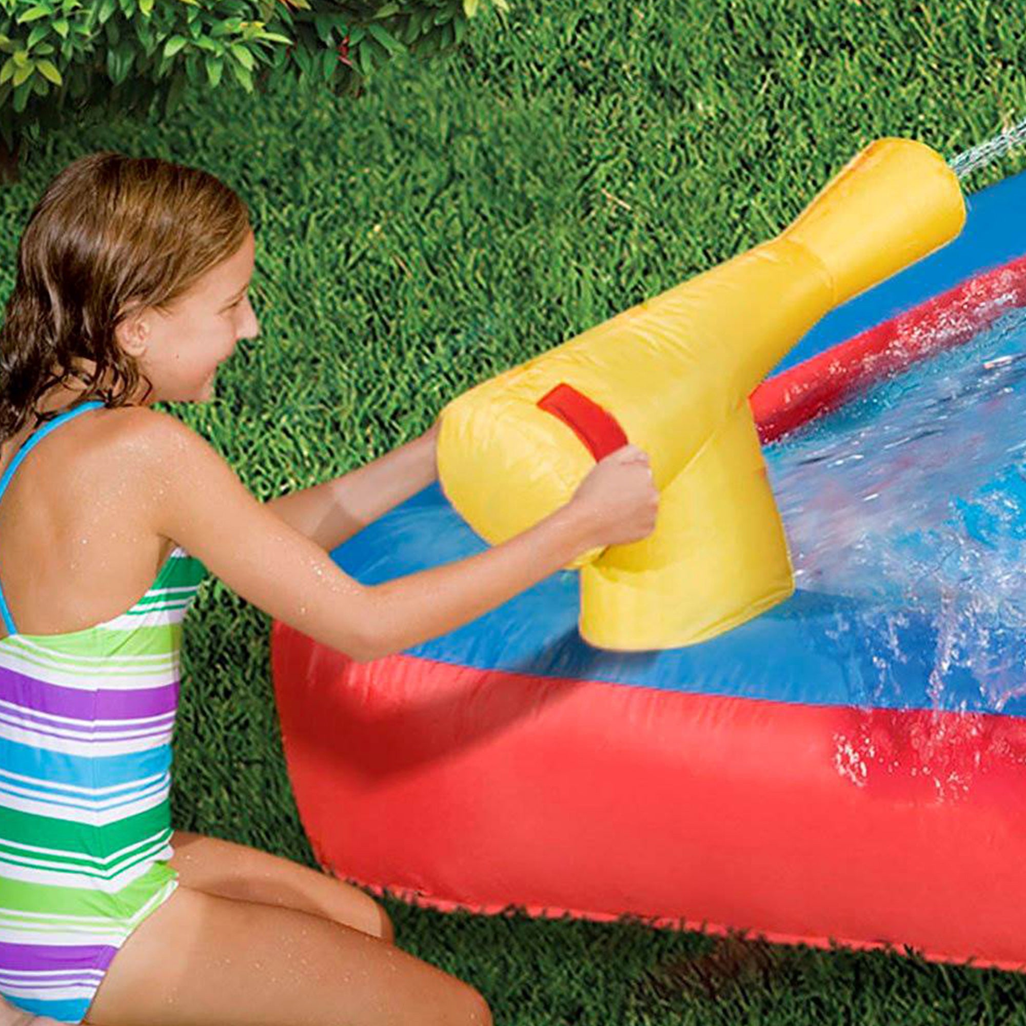 Banzai Hydro Blast Inflatable Play Water Park with Slides and Water Cannons - Smart-nests