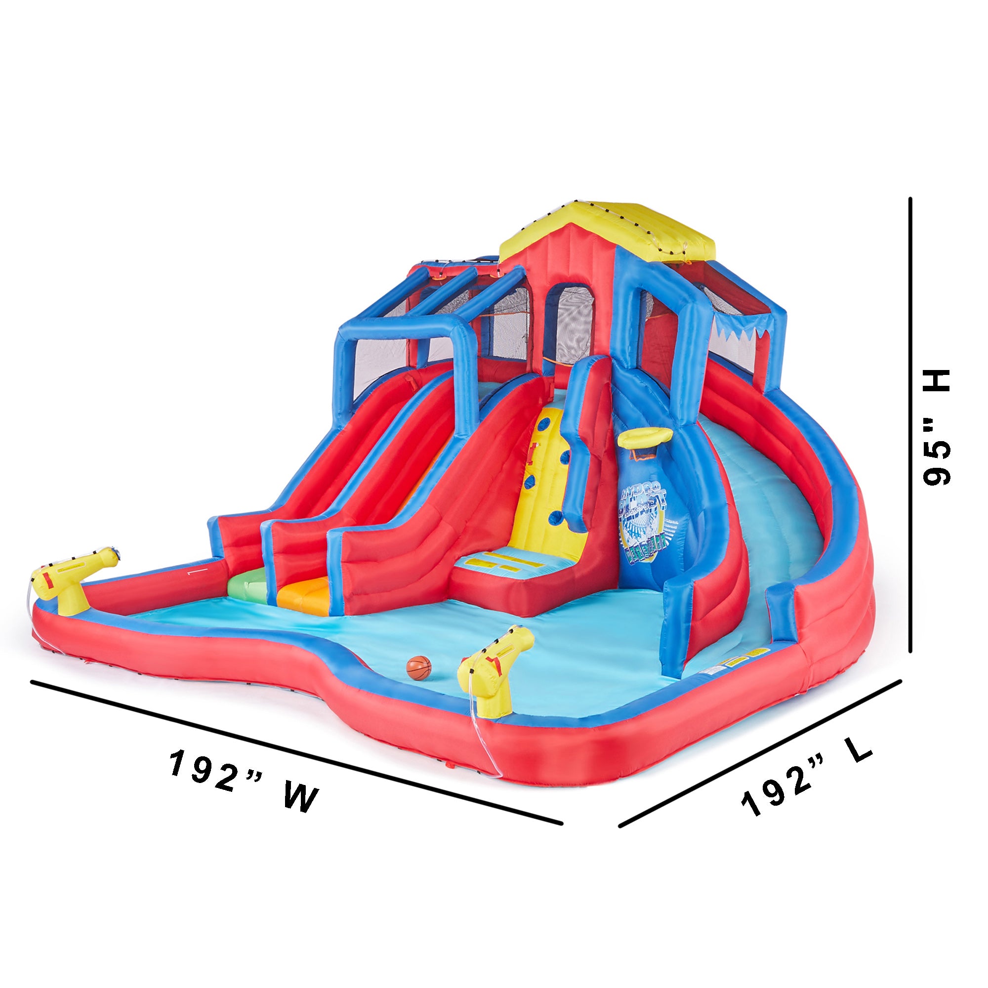 Banzai Hydro Blast Inflatable Play Water Park with Slides and Water Cannons - Smart-nests