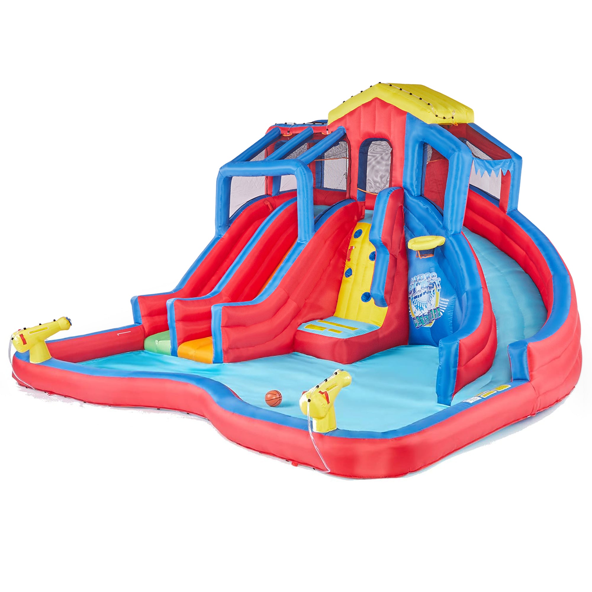 Banzai Hydro Blast Inflatable Play Water Park with Slides and Water Cannons - Smart-nests