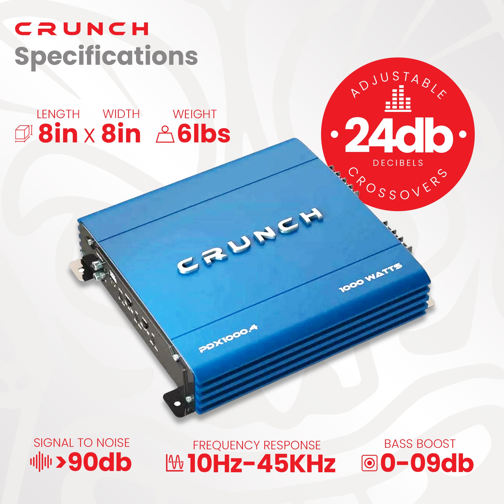 Crunch PowerDriveX 1000 Watt 4 Channel Exclusive Blue A/B Car Stereo Amplifier - Smart-nests