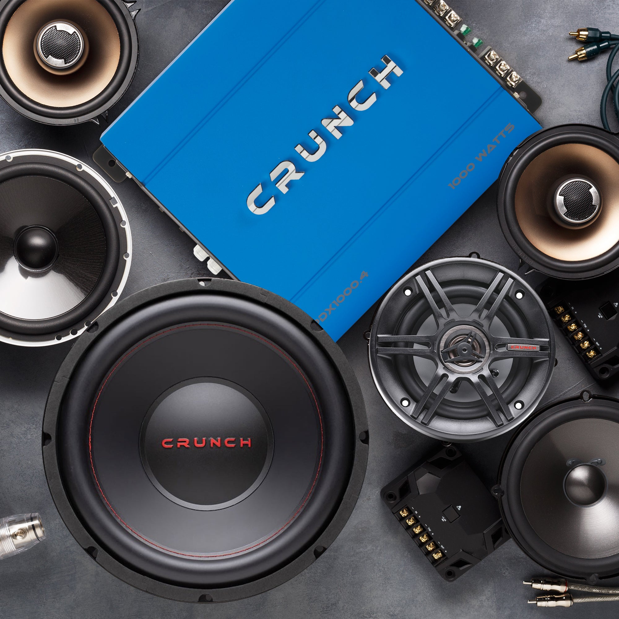 Crunch PowerDriveX 1000 Watt 4 Channel Exclusive Blue A/B Car Stereo Amplifier - Smart-nests