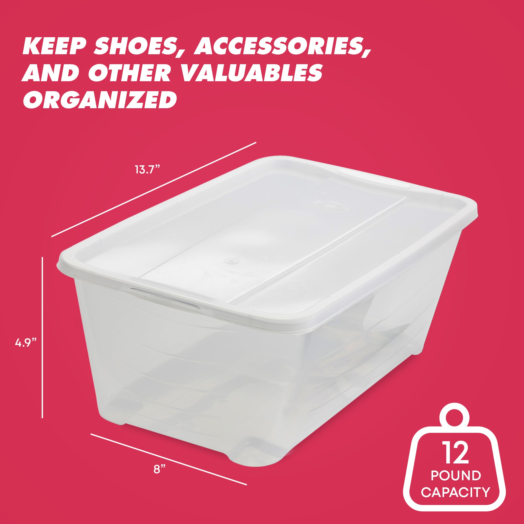 10-Pk Life Story 5.7L Shoe & Closet Storage Container, Clear (Open Box) (3 Pack) - Smart-nests